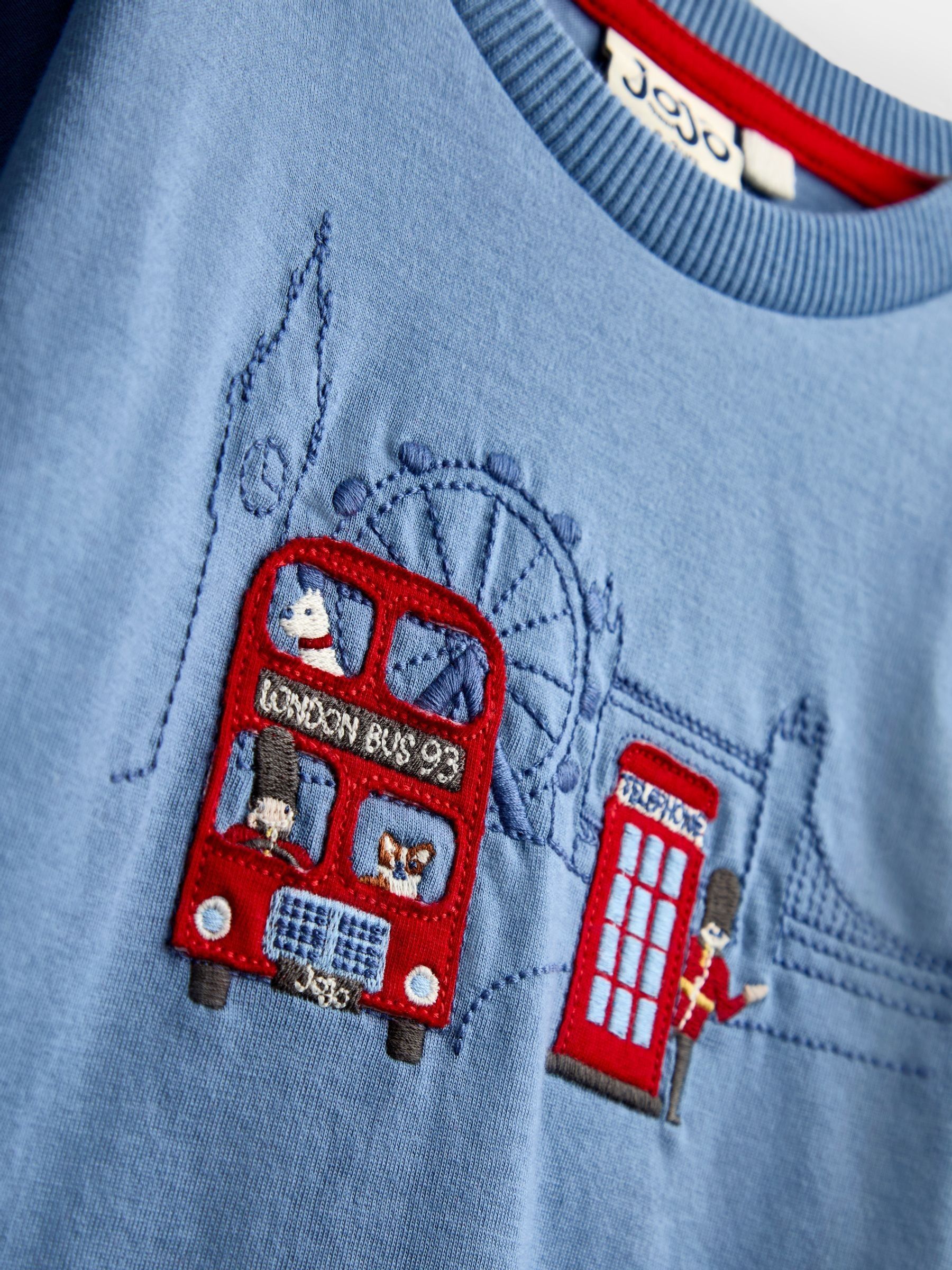 Blue Marl London Bus Appliqué Top - Image 3 of 4