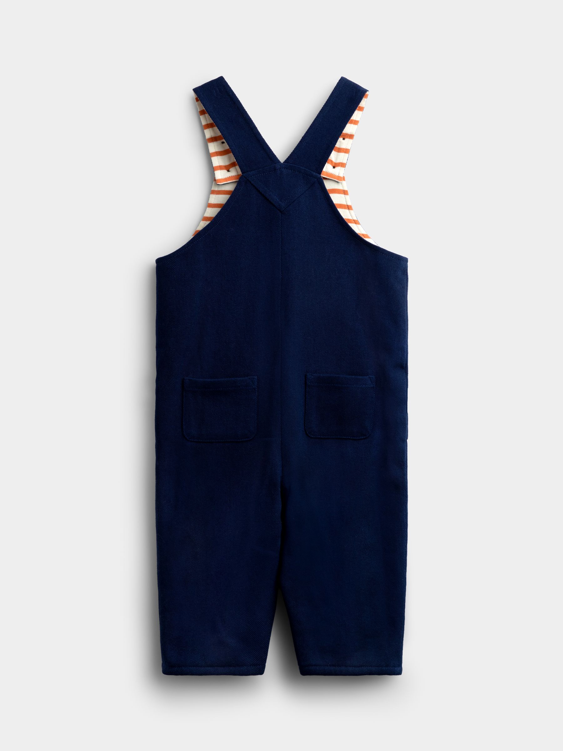 Navy Blue Dino Stab Stitch Embroidered Dungaree Set - Image 5 of 6