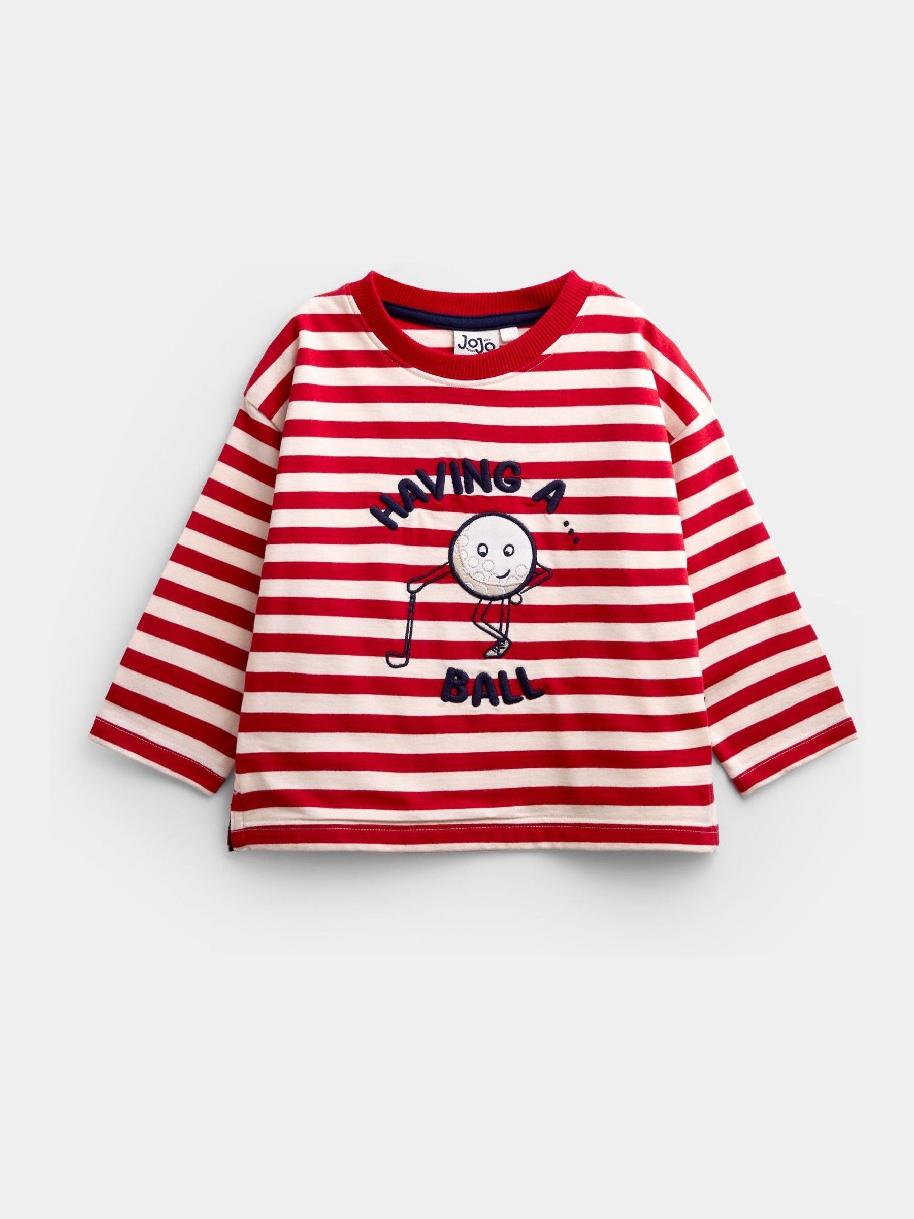 Bright Red Golf Appliqué Stripe Top - Image 3 of 6