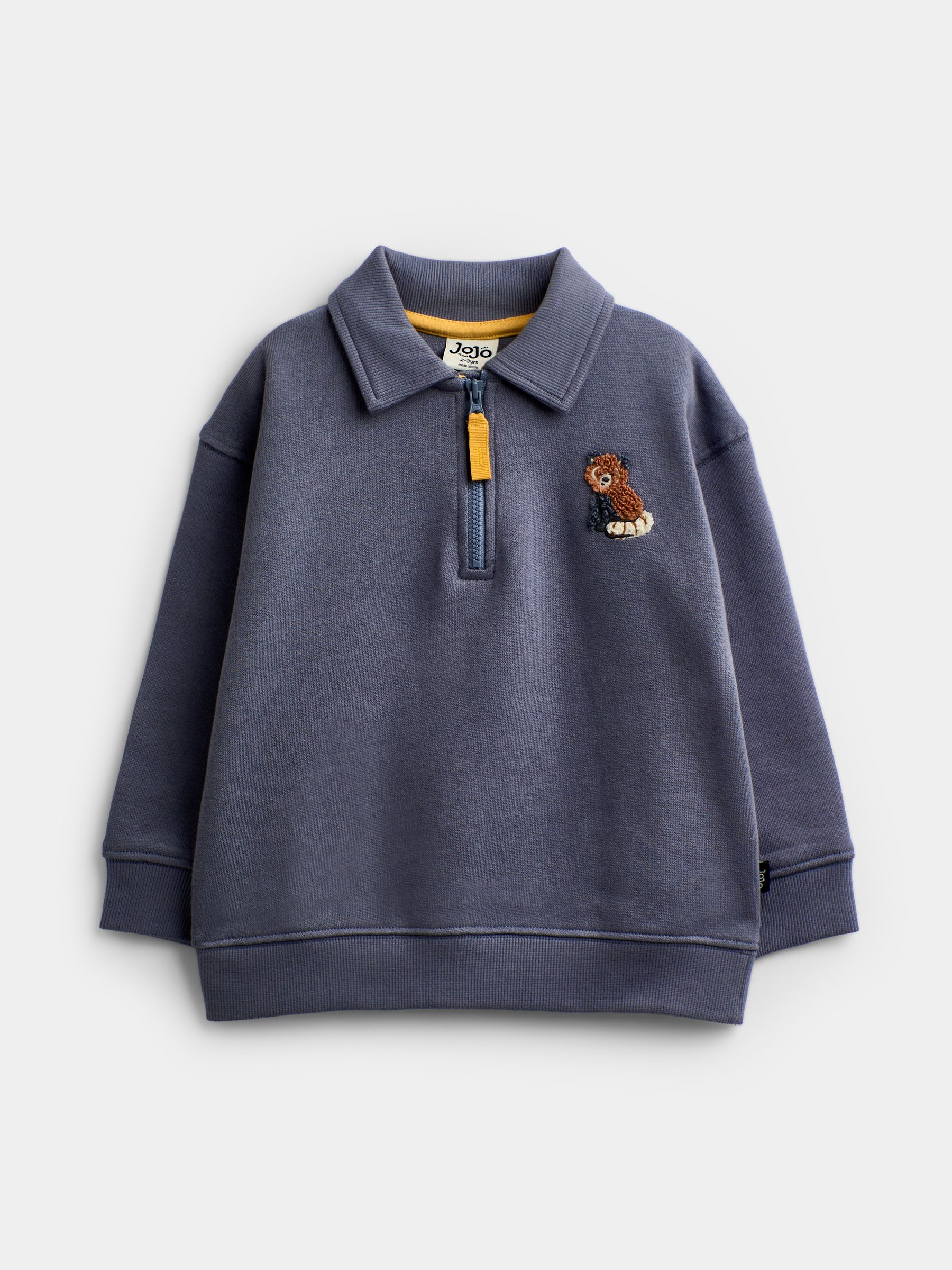 Blue Panda Embroidered Half Zip Sweatshirt - Image 1 of 4