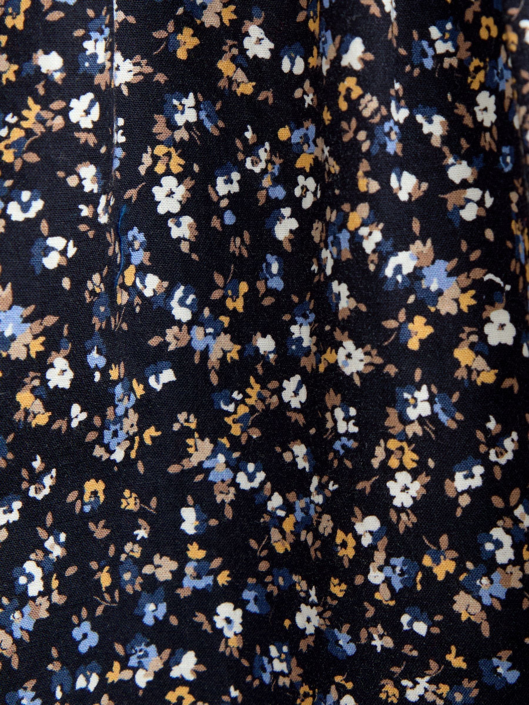 Dark Blue Floral Mini Me Smocked Dress - Image 4 of 4 Dark Blue Floral Mini Me Smocked Dress - Image 4 of 4