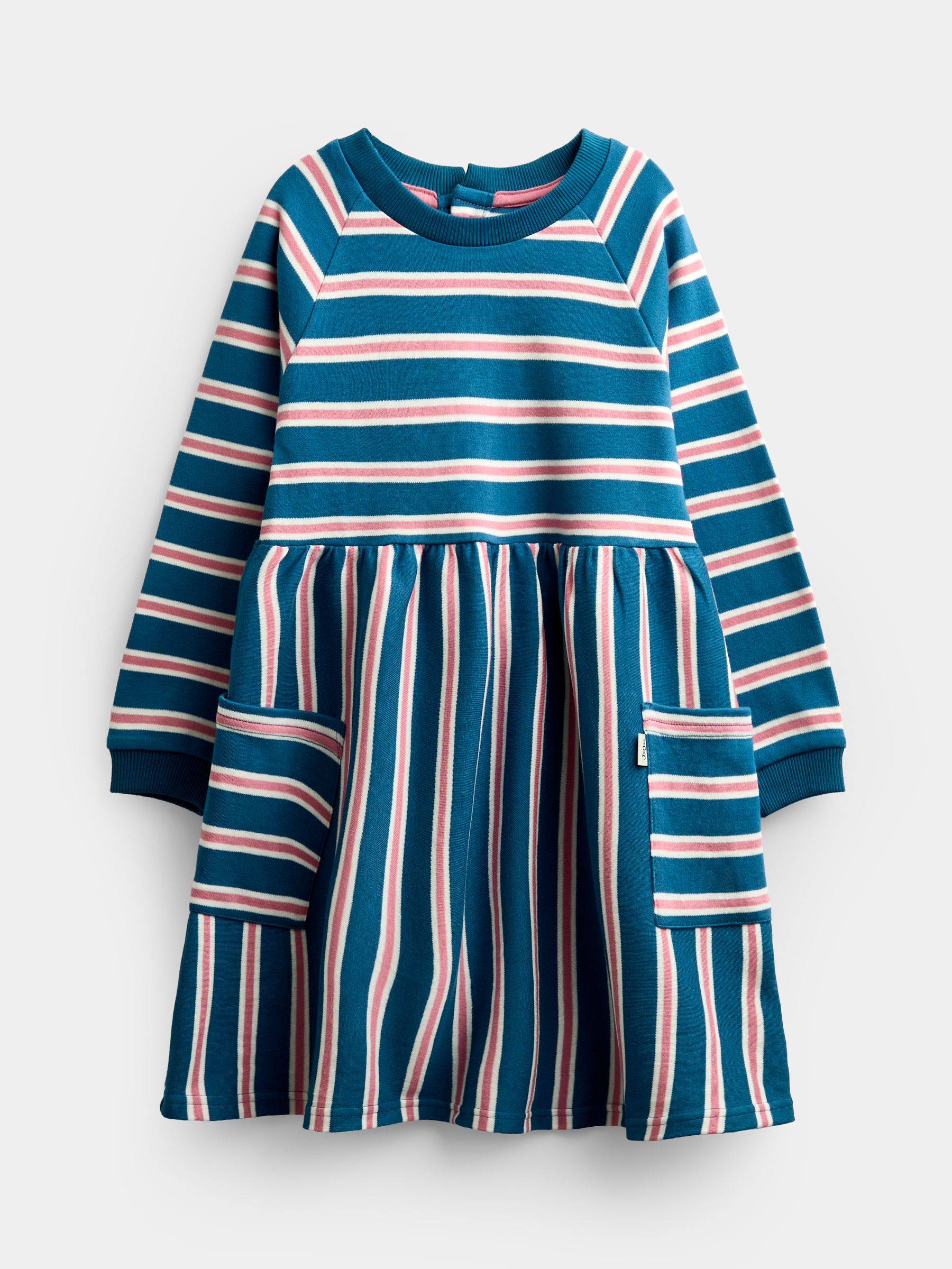 Blue Stripe Long Sleeve Jersey Dress - Image 1 of 4