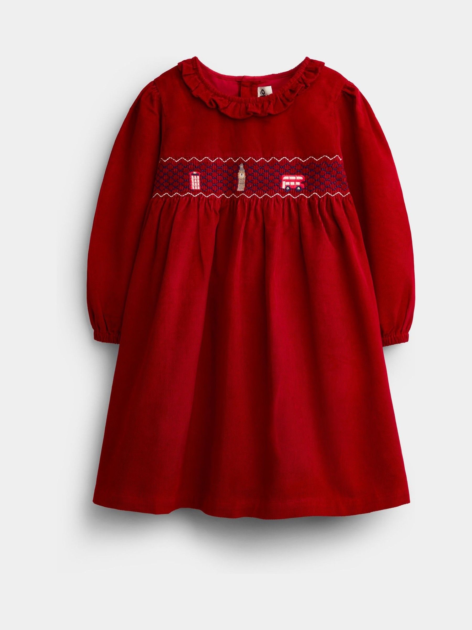 Dark Red London Smocked Dress - Image 3 of 6