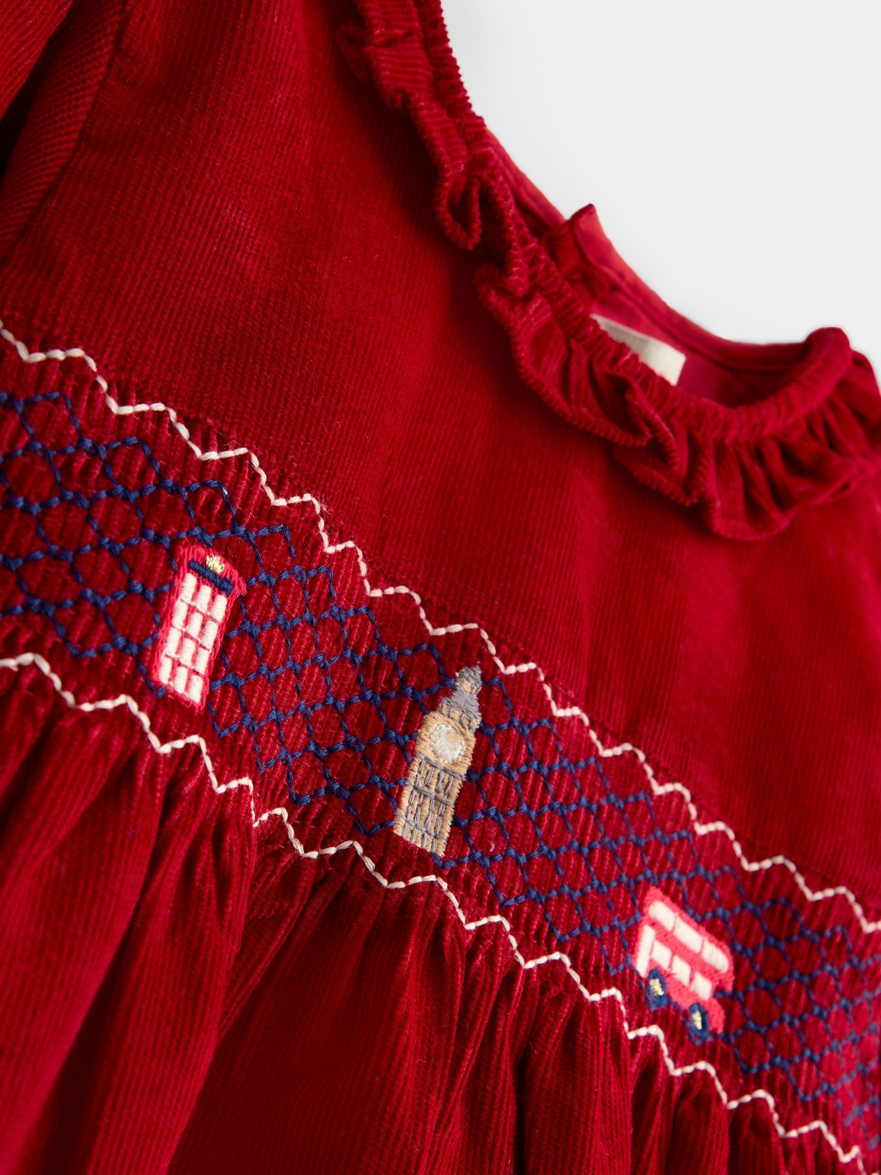 Dark Red London Smocked Dress - Image 5 of 6