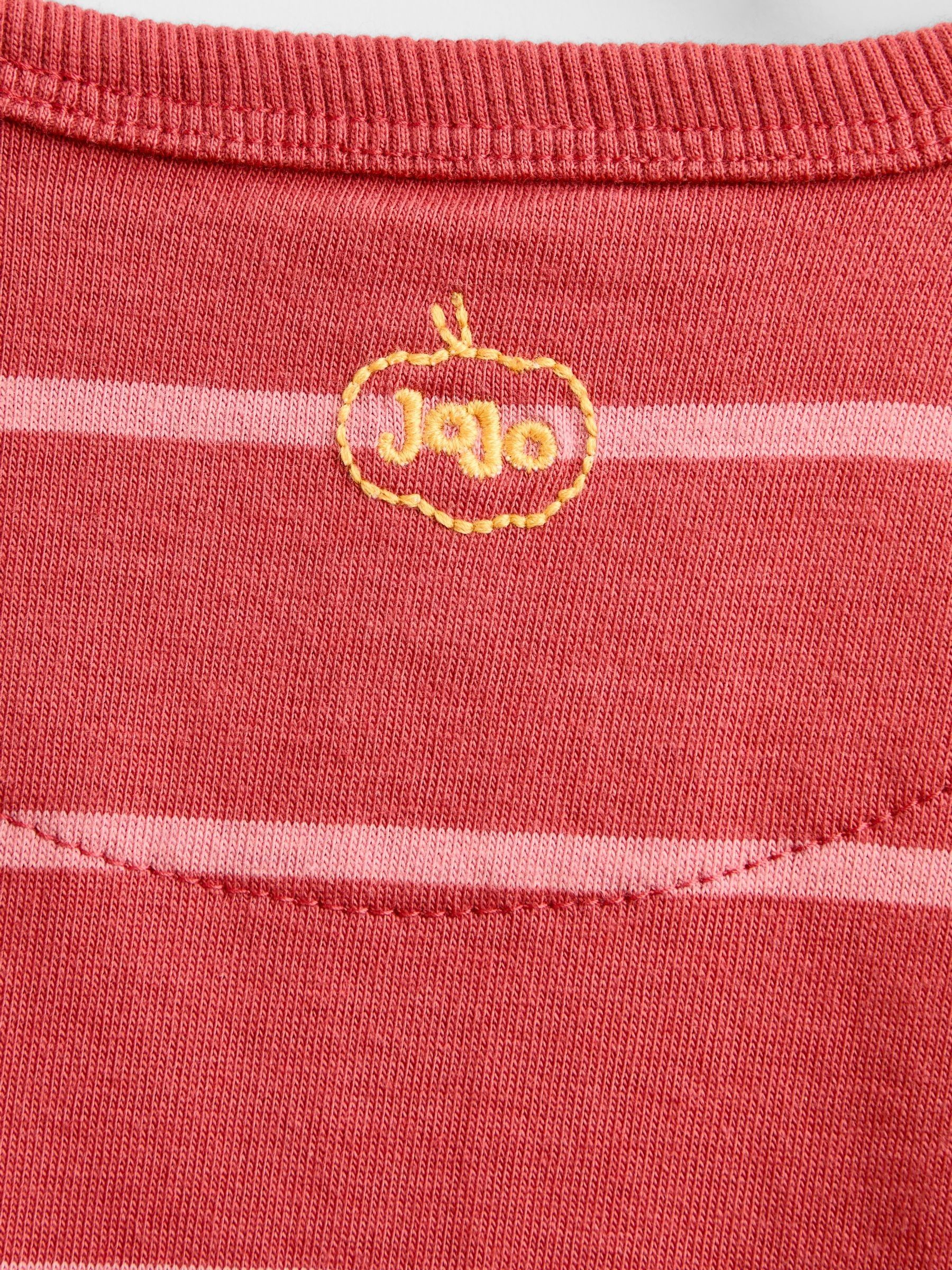 Mid Orange Pumpkin Appliqué Striped Top - Image 4 of 4