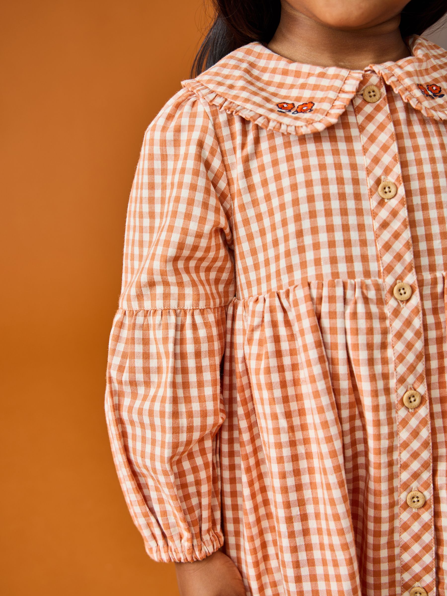 Rust Orange Gingham The Gruffalo Button Through Dress - Image 5 of 9