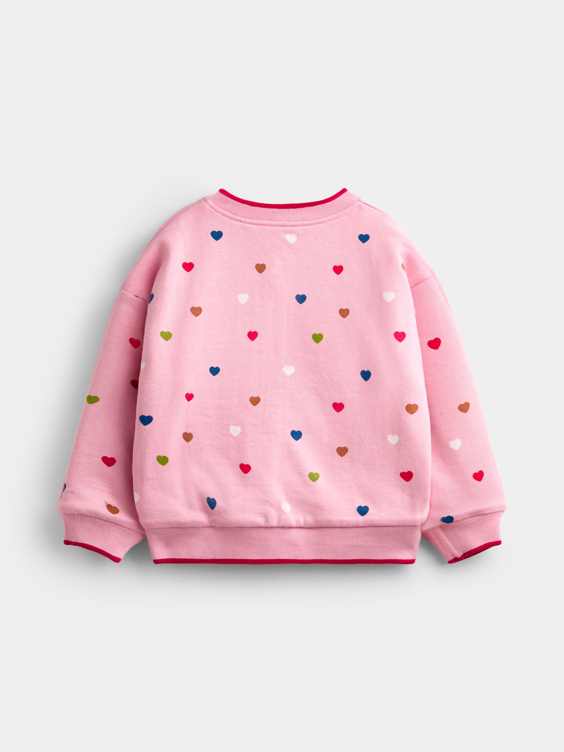 Pink Hearts & Oatmeal Appliqué Reversible Bomber Jacket - Image 4 of 7