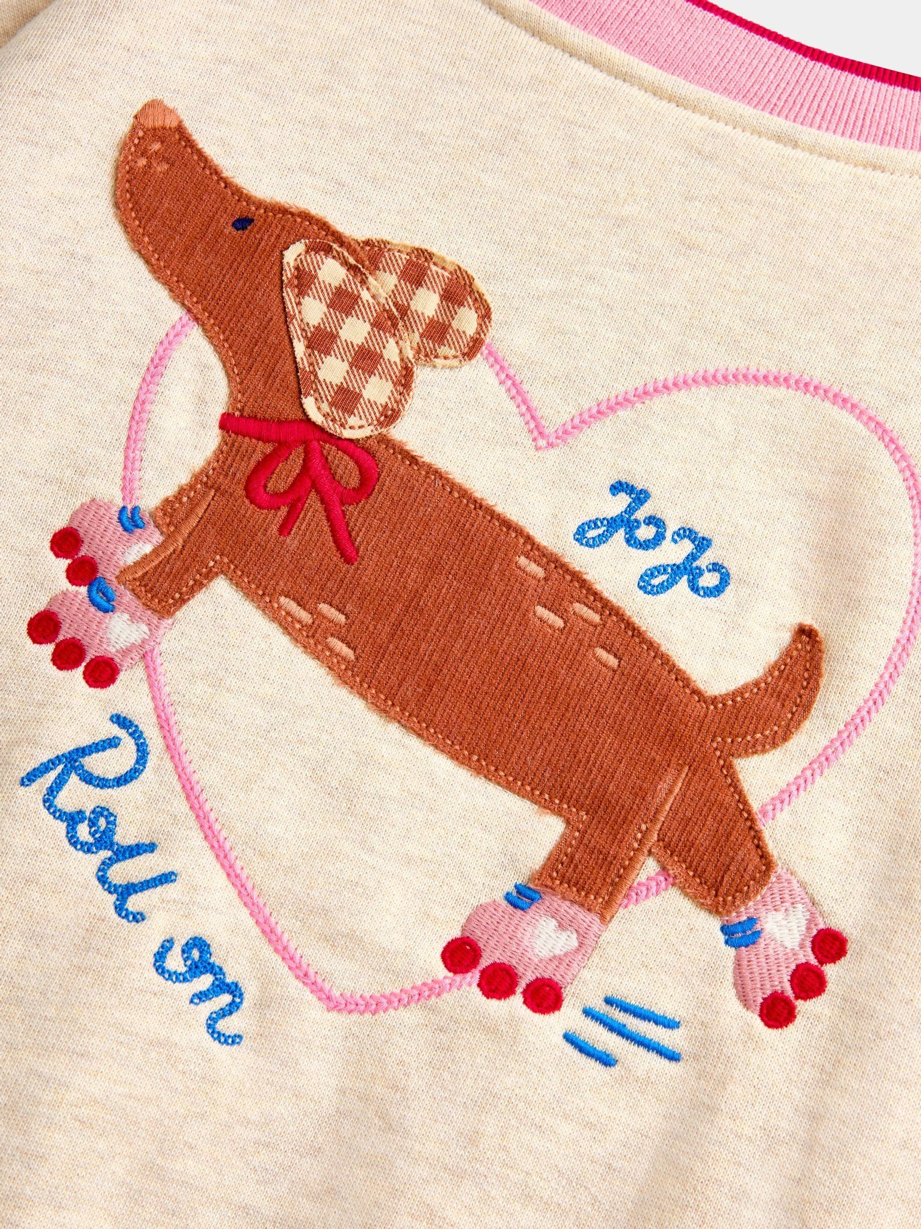 Pink Hearts & Oatmeal Appliqué Reversible Bomber Jacket - Image 7 of 7