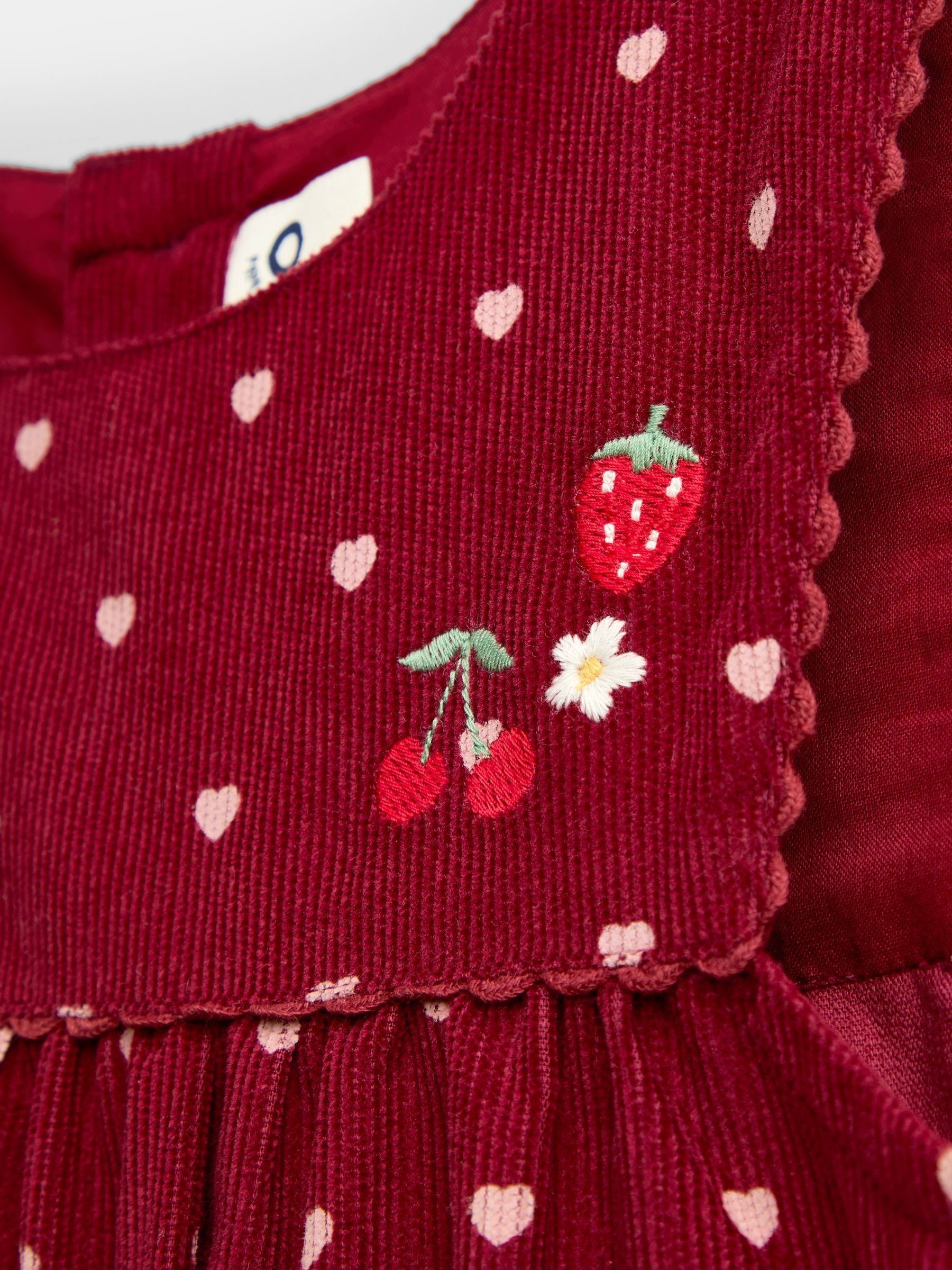 Burgundy Red Mouse Appliqué Cord Dress - Image 3 of 4