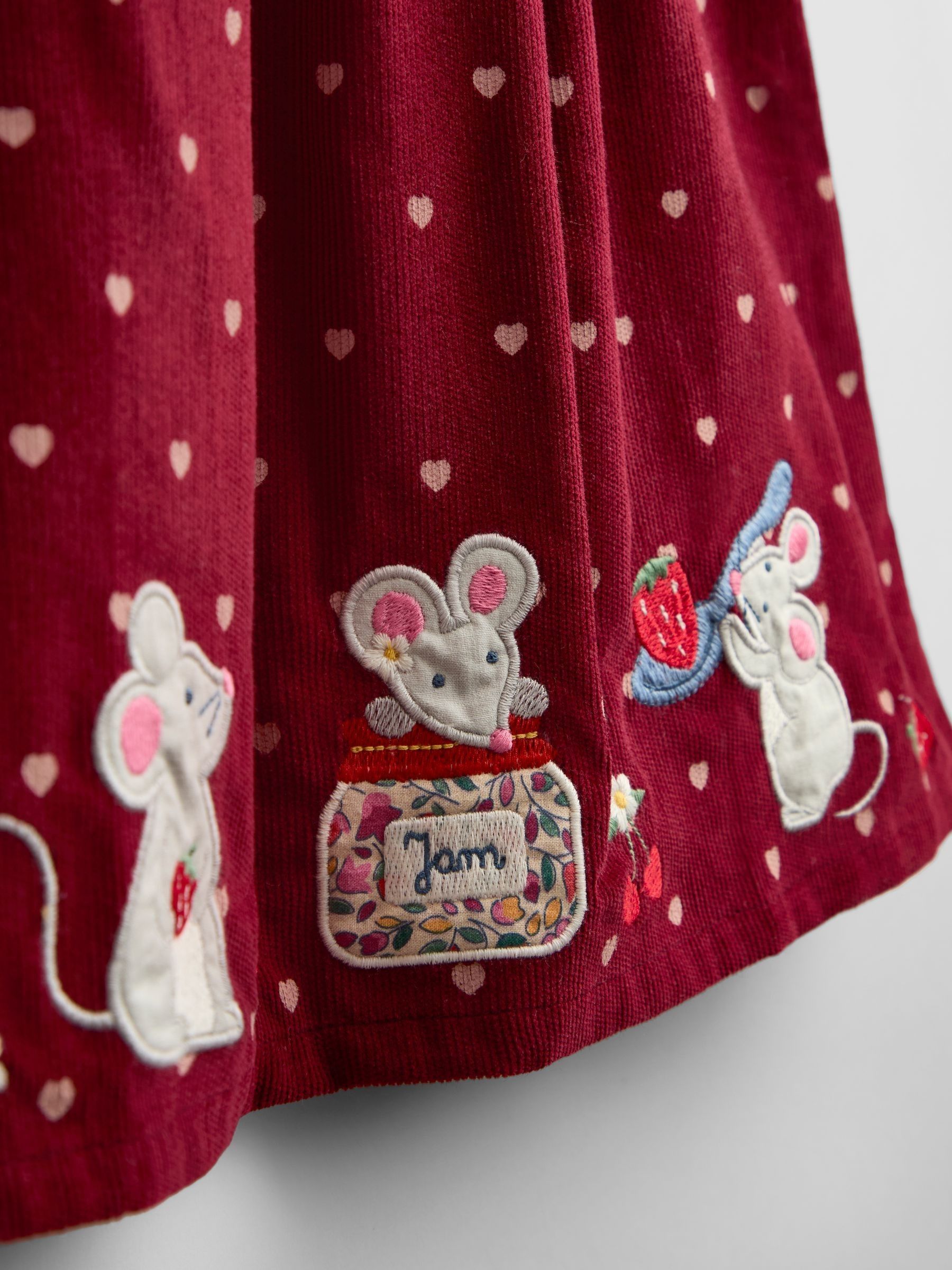 Burgundy Red Mouse Appliqué Cord Dress - Image 4 of 4 Burgundy Red Mouse Appliqué Cord Dress - Image 4 of 4