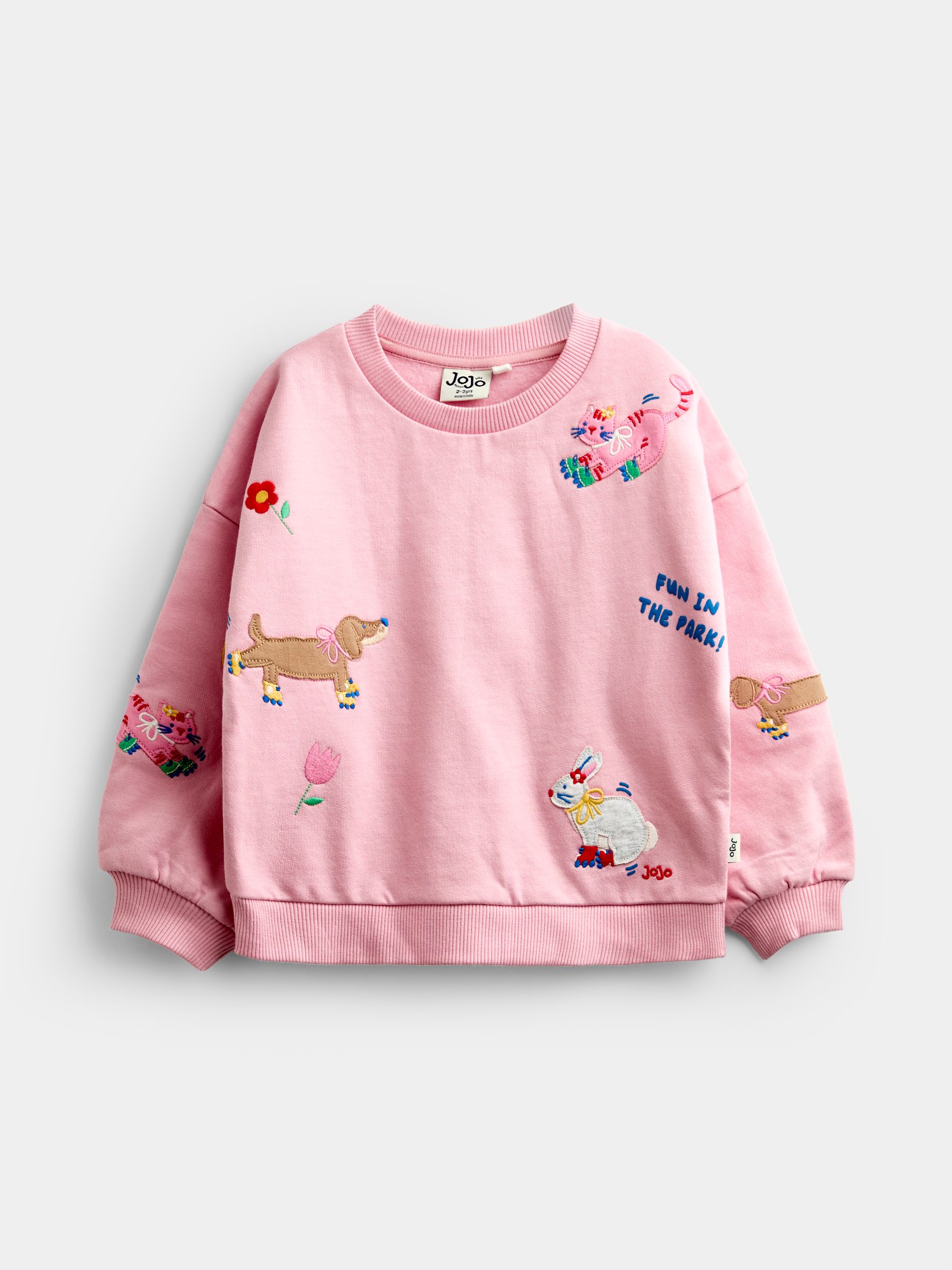 Light Pink Pet Applique Sweatshirt And Joggers Set - Image 2 of 5