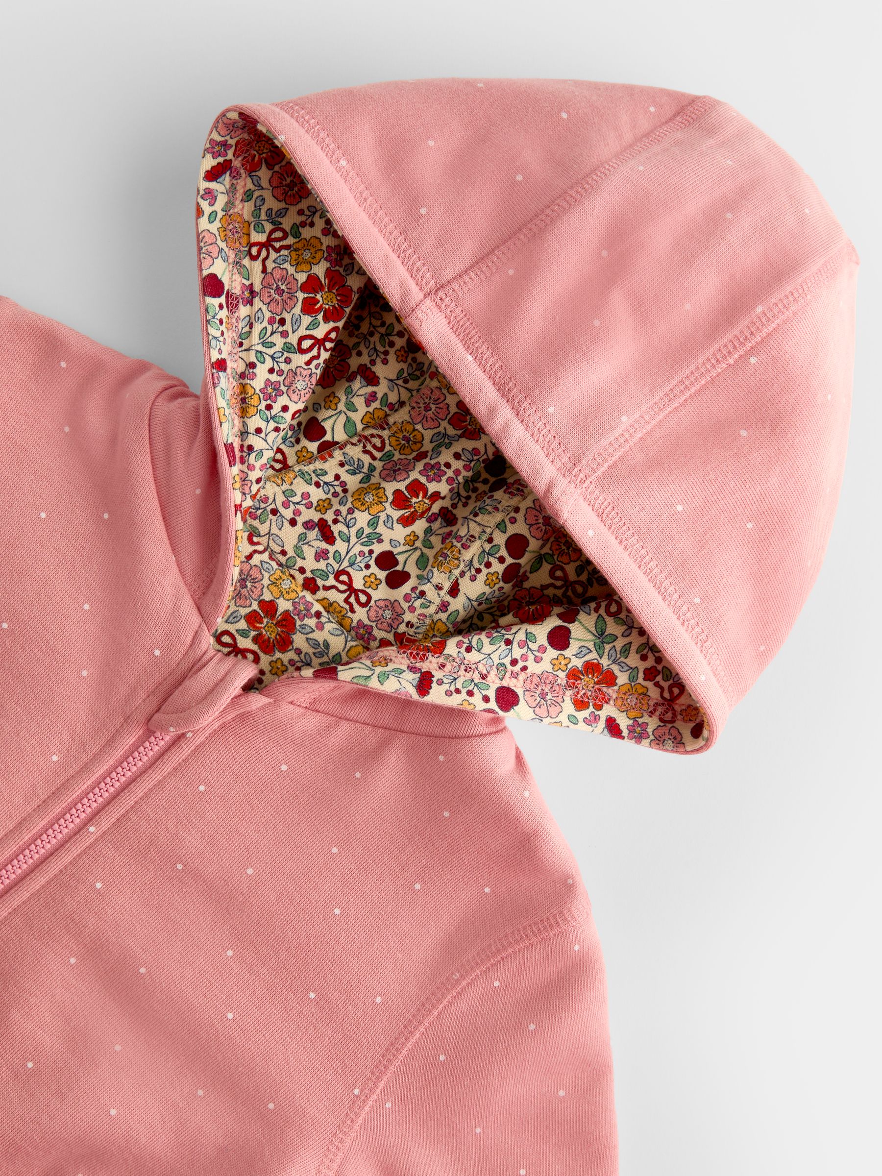 Pink Ditsy Mouse Appliqué Reversible Hoodie - Image 7 of 9