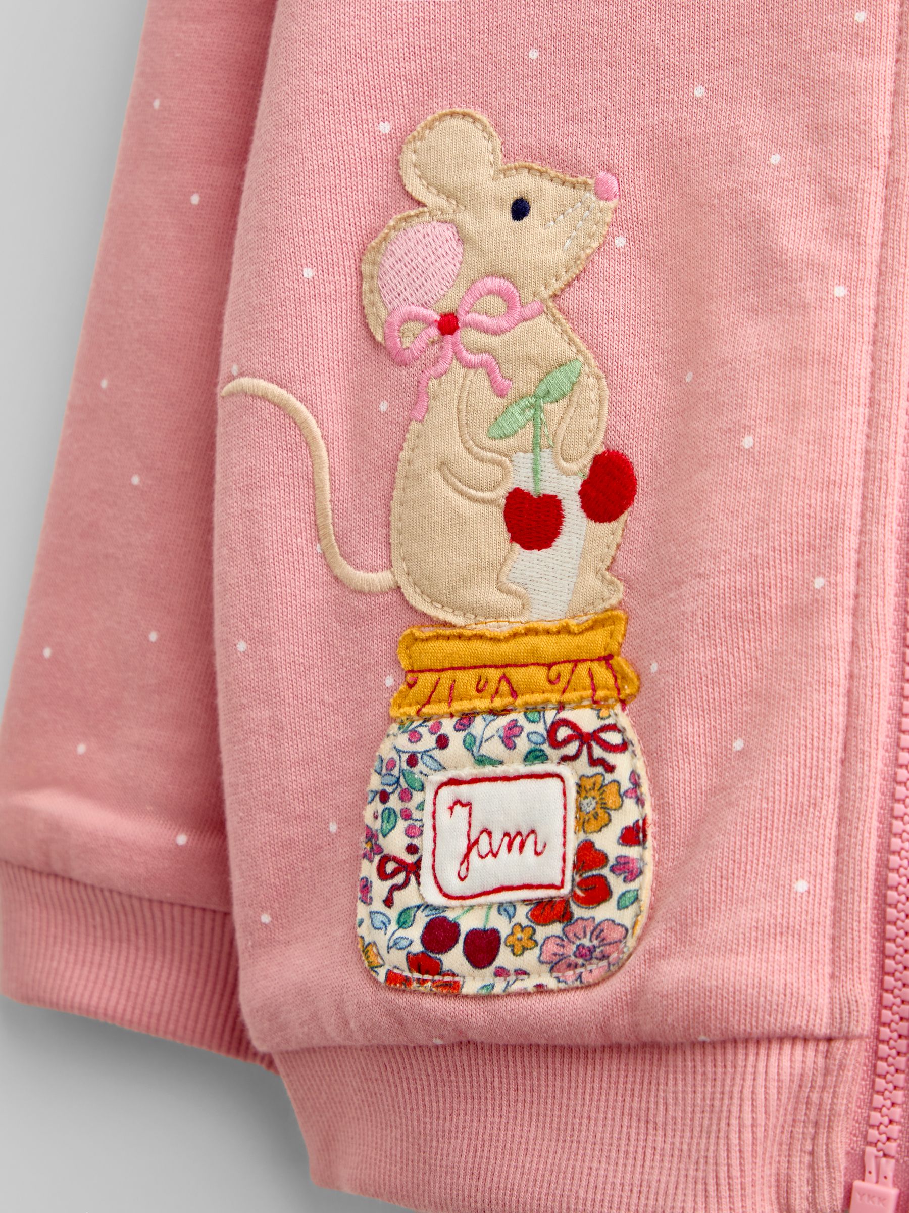 Pink Ditsy Mouse Appliqué Reversible Hoodie - Image 9 of 9
