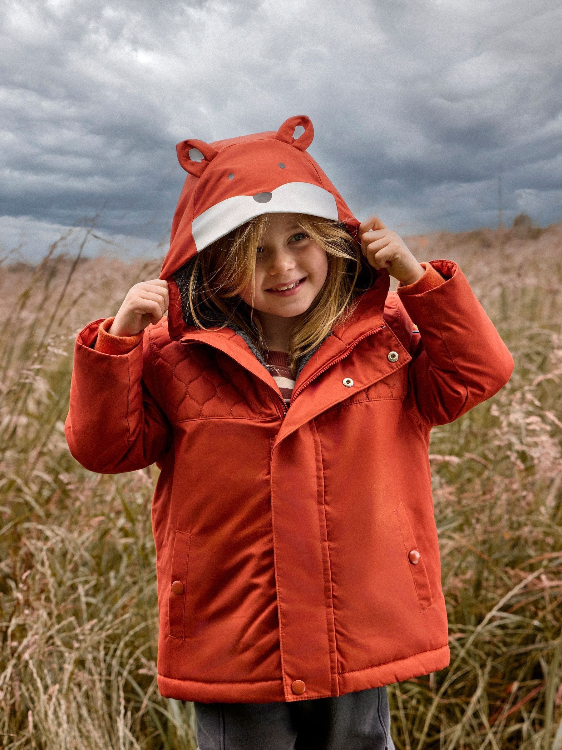 Orange Fox Parka Jacket - Image 1 of 6
