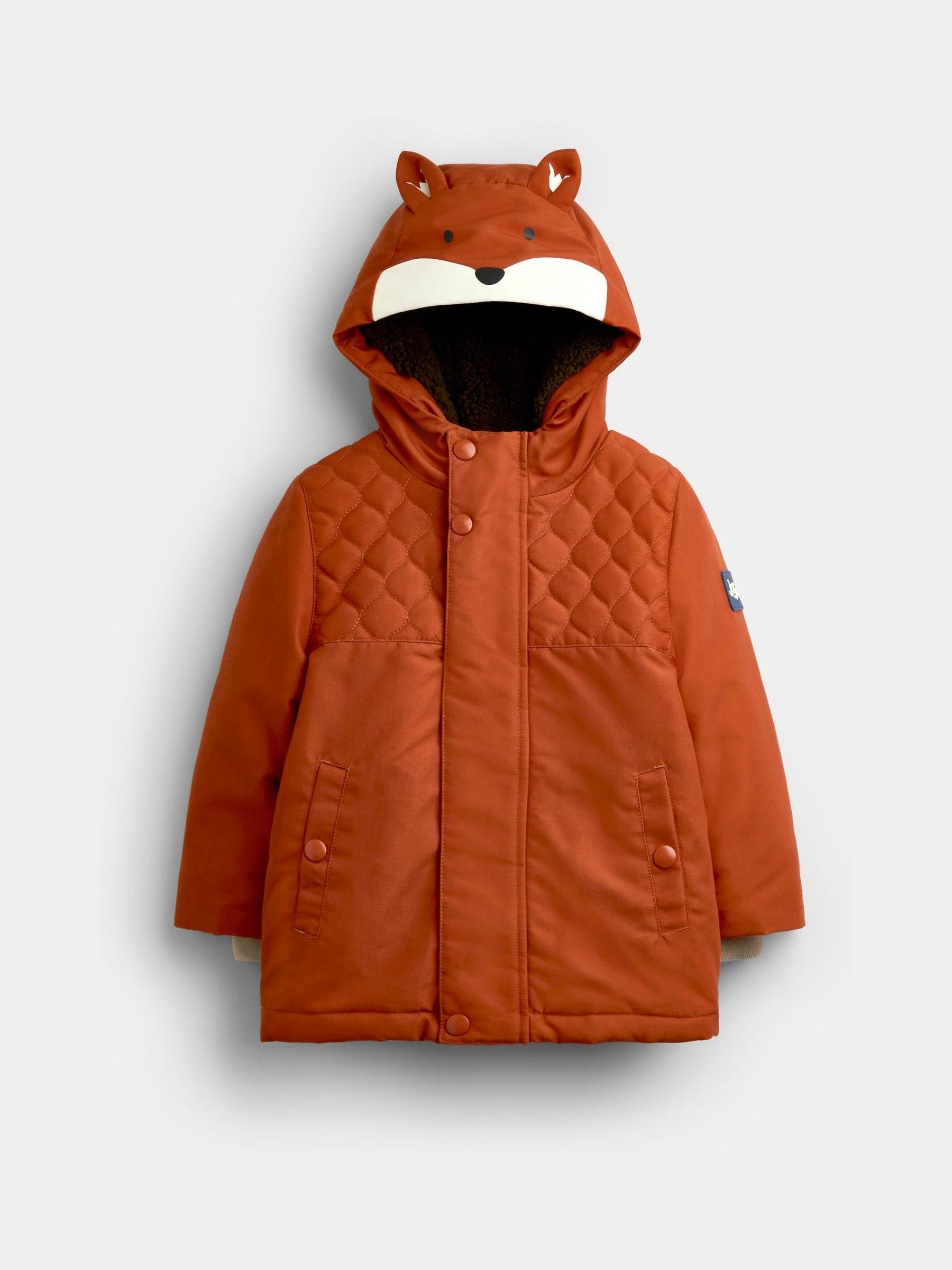 Orange Fox Parka Jacket - Image 2 of 6