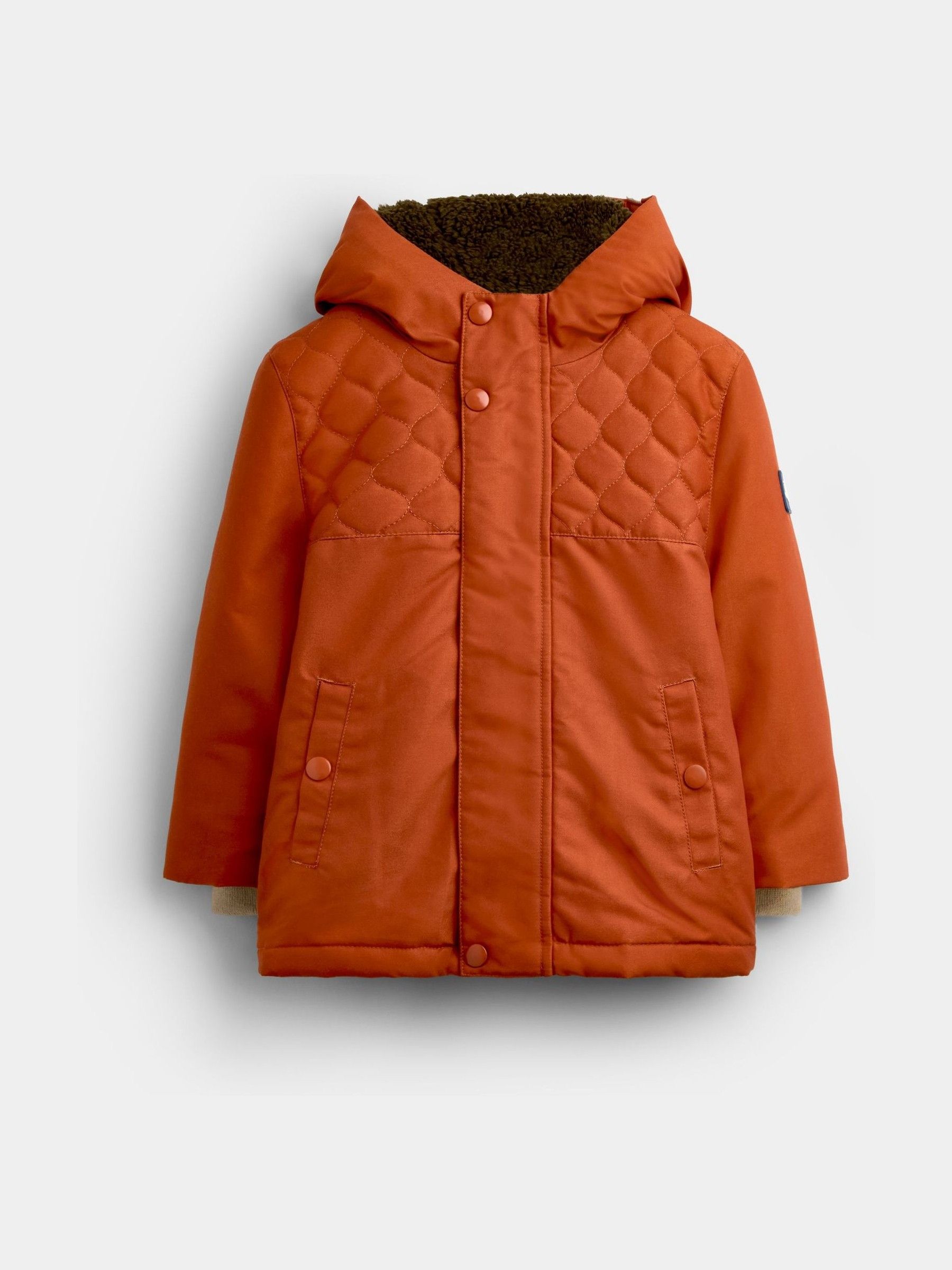 Orange Fox Parka Jacket - Image 3 of 6