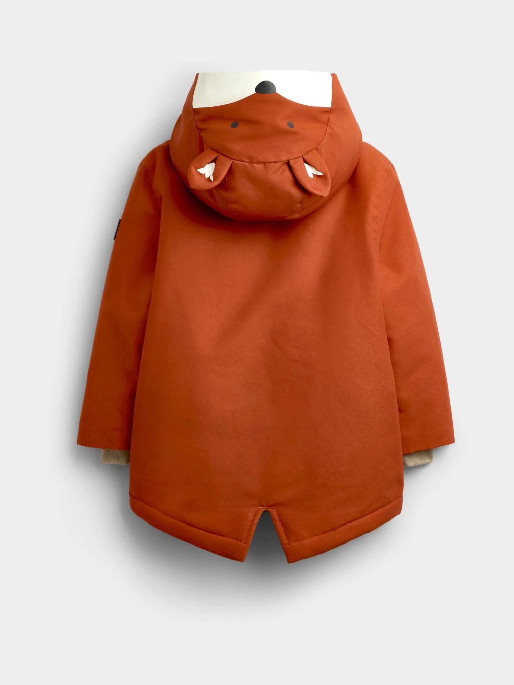 Orange Fox Parka Jacket - Image 4 of 6