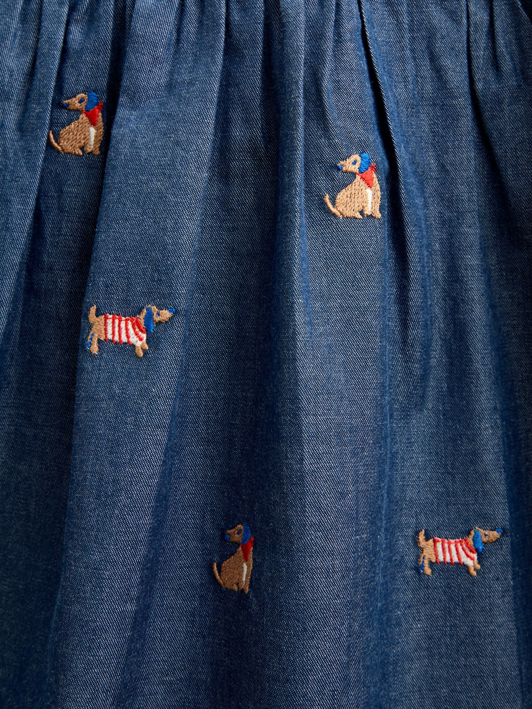 Chambray Blue Pets Embroidered Dress - Image 5 of 5