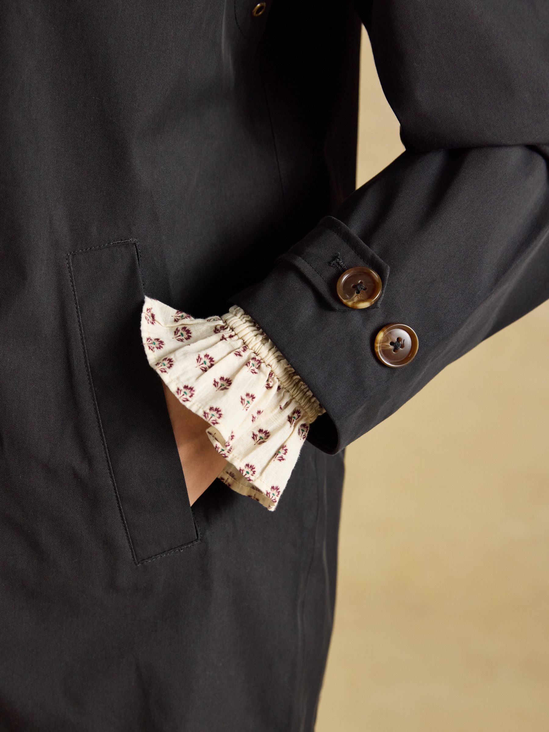 Rainmore Black Waterproof Button Through Raincoat - Image 5 of 12