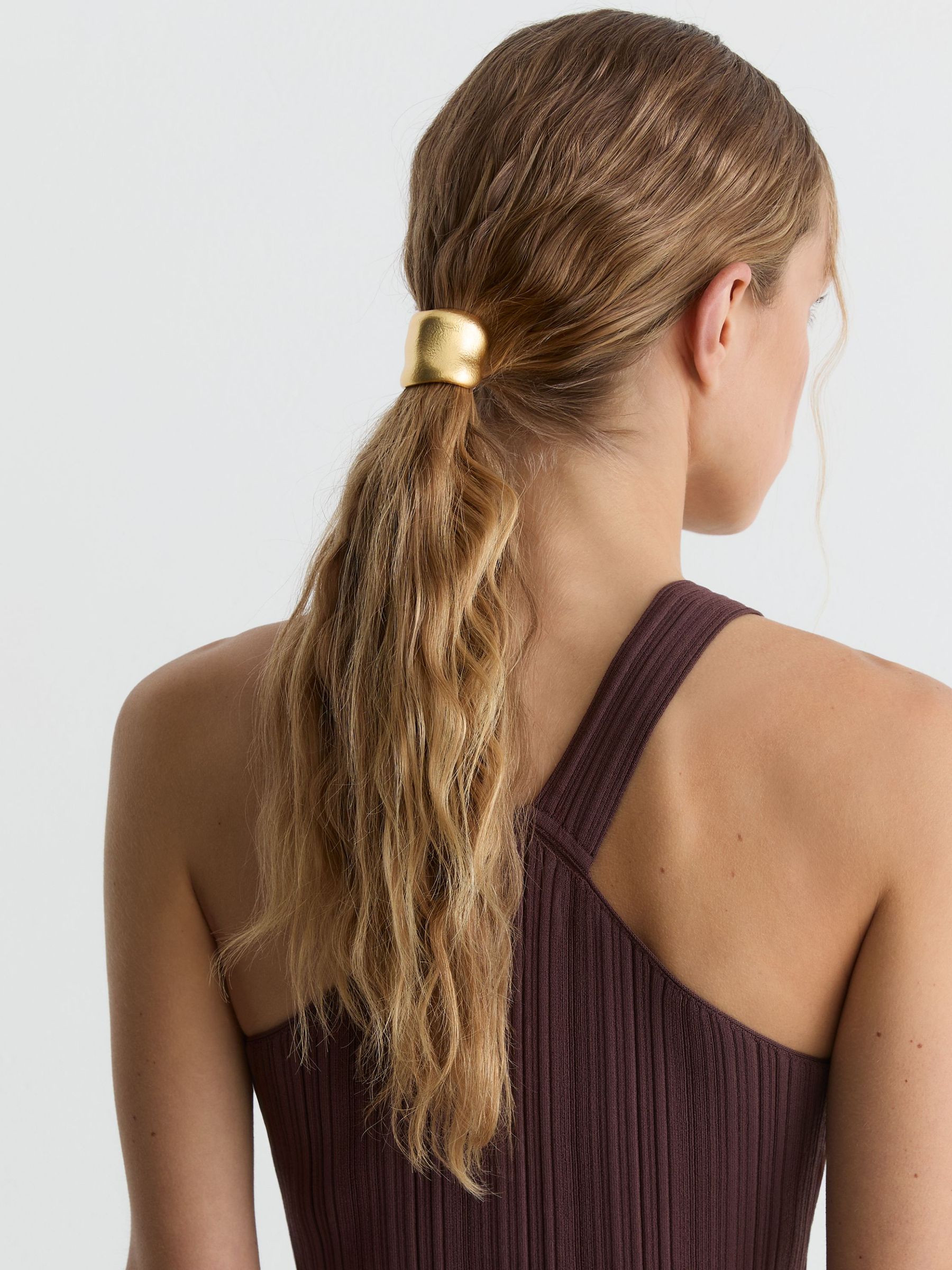 Sculpted Hair Cuff With Pin in Gold Tone - Image 1 of 4