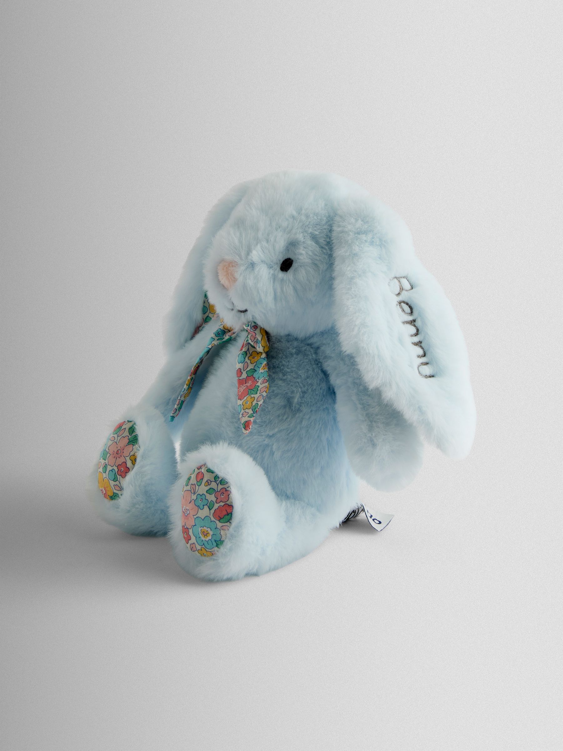 Floral Personalised Benny Bunny Soft Toy Plushie Small - Image 2 of 4