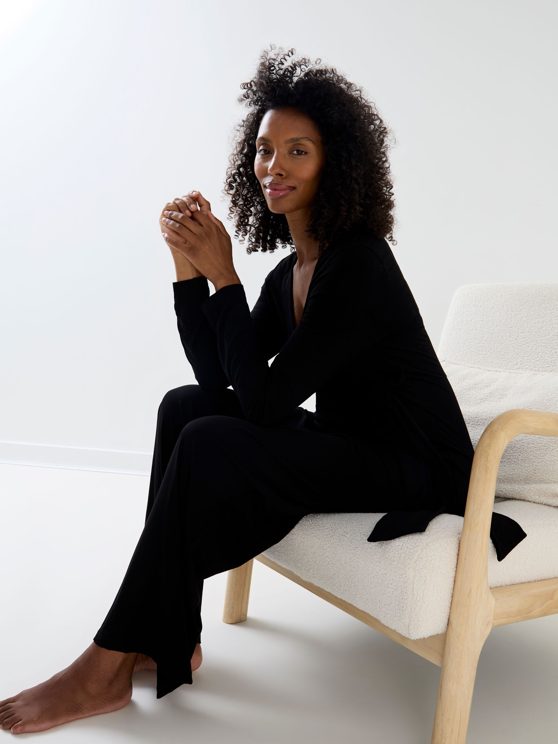 Black Jersey Wrap Maternity Jumpsuit - Image 7 of 7
