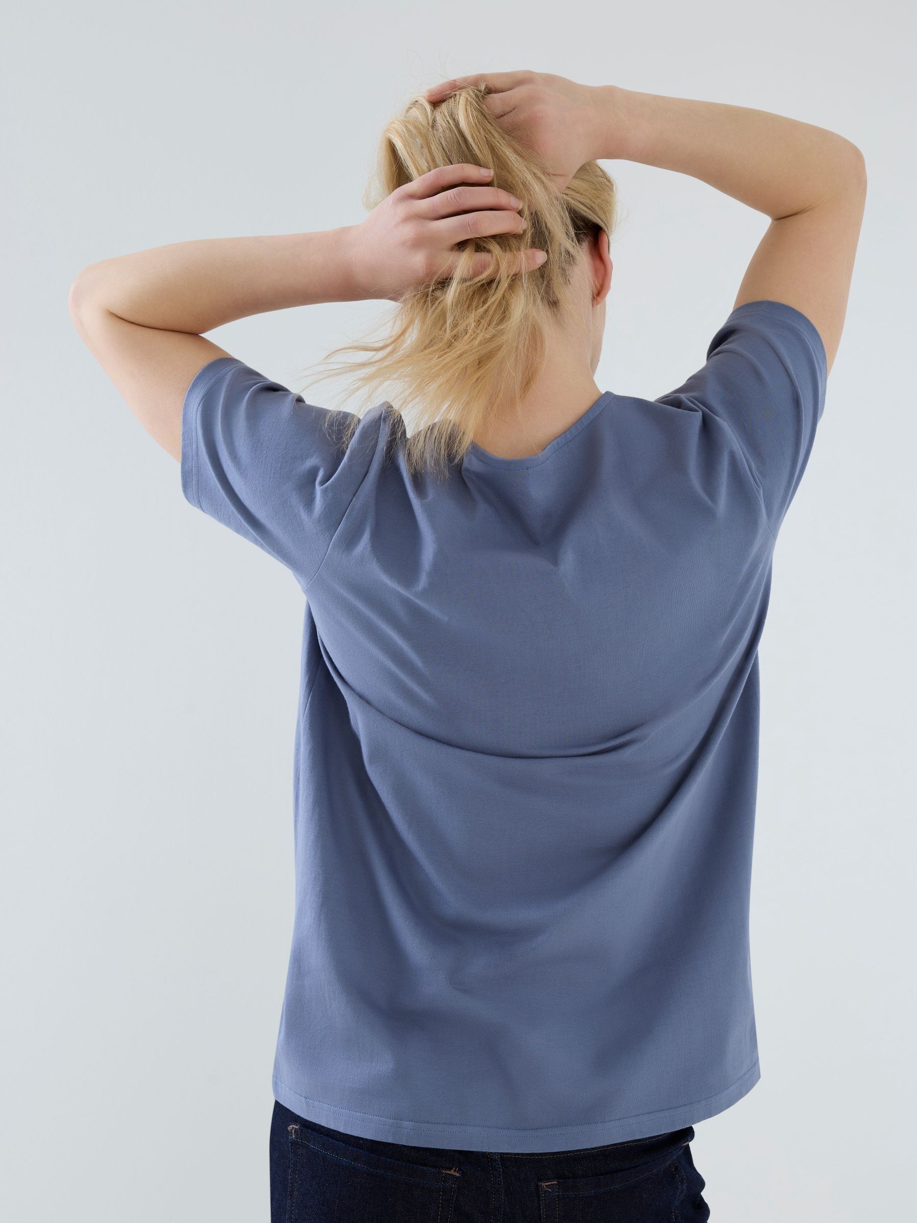 Mid Blue Oversized Boyfriend Maternity Shirt - Image 3 of 5