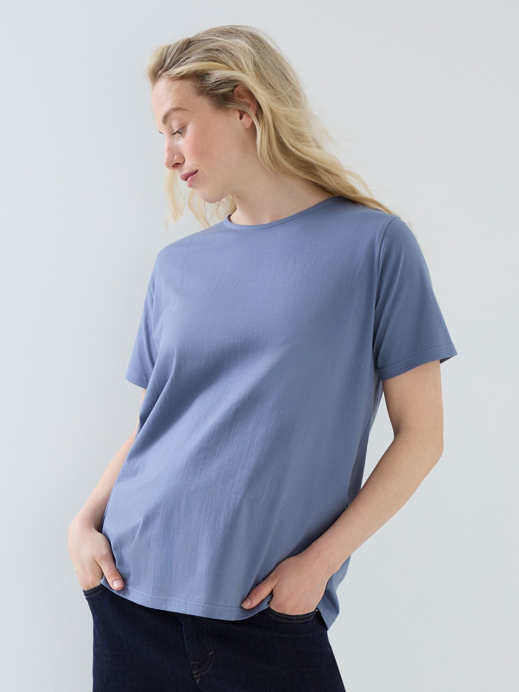Mid Blue Oversized Boyfriend Maternity Shirt - Image 4 of 5