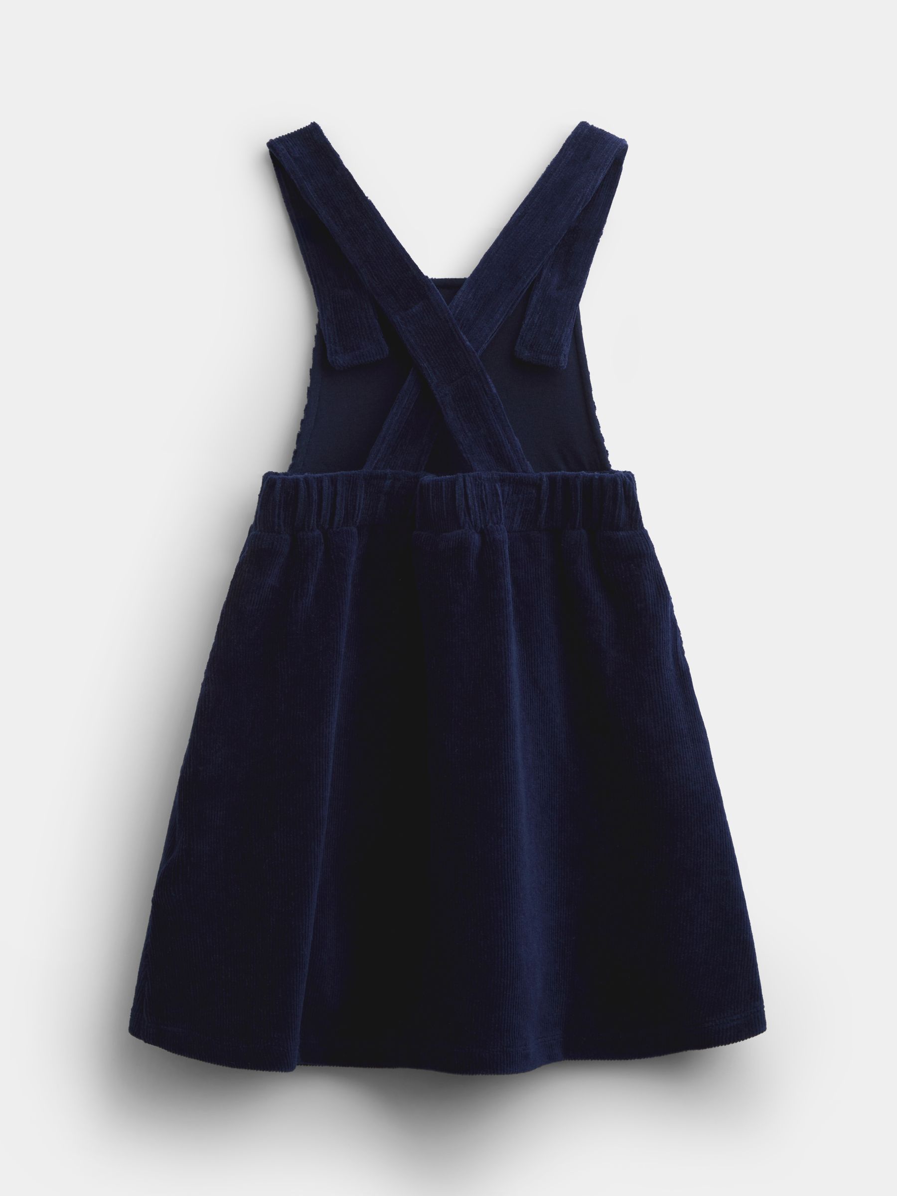 Navy Blue Mouse Embroidered Velour Pinafore Set - Image 3 of 7