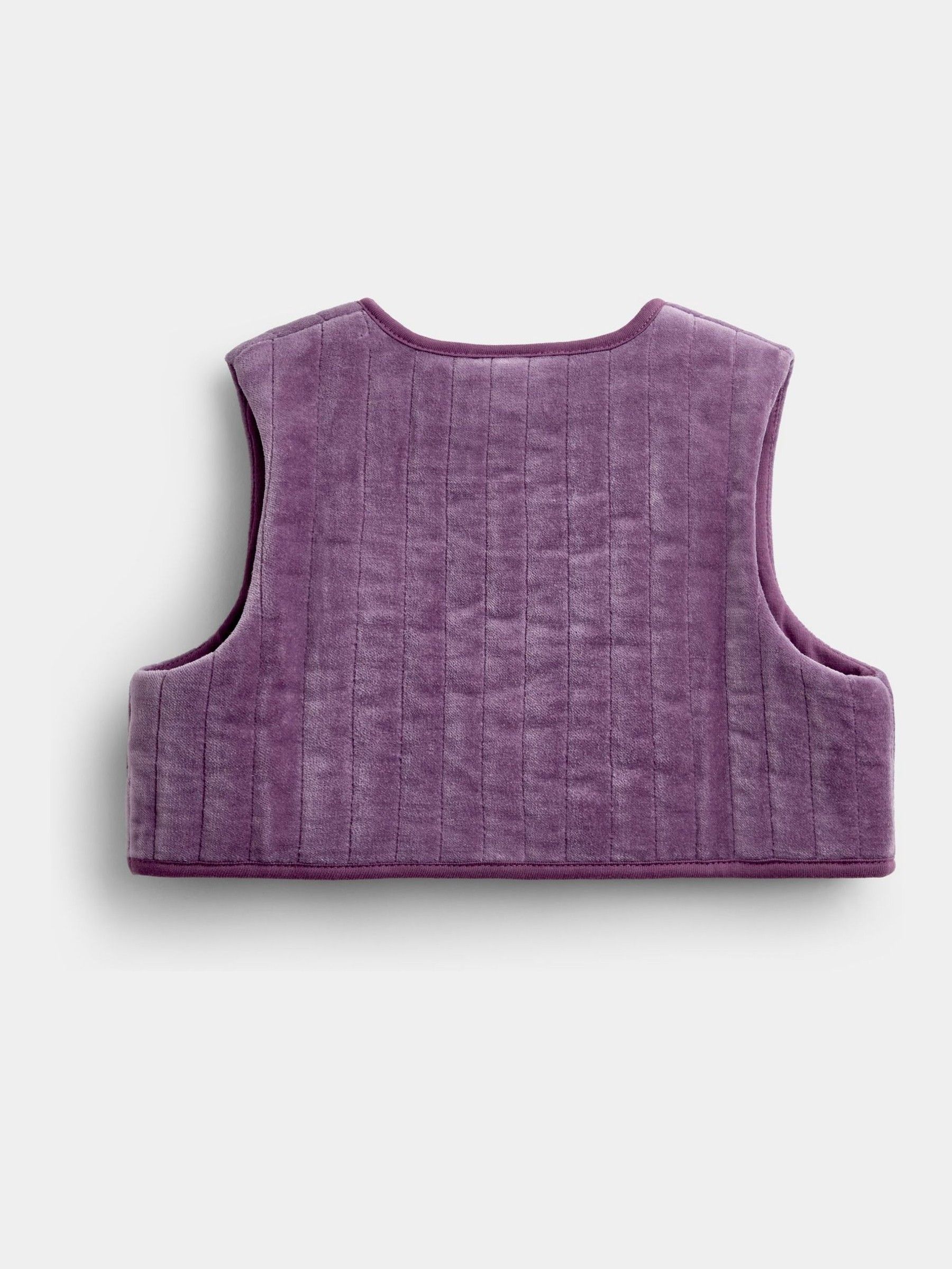 Purple Floral Embroidered Cheesecloth Dress & Gilet Set - Image 5 of 6