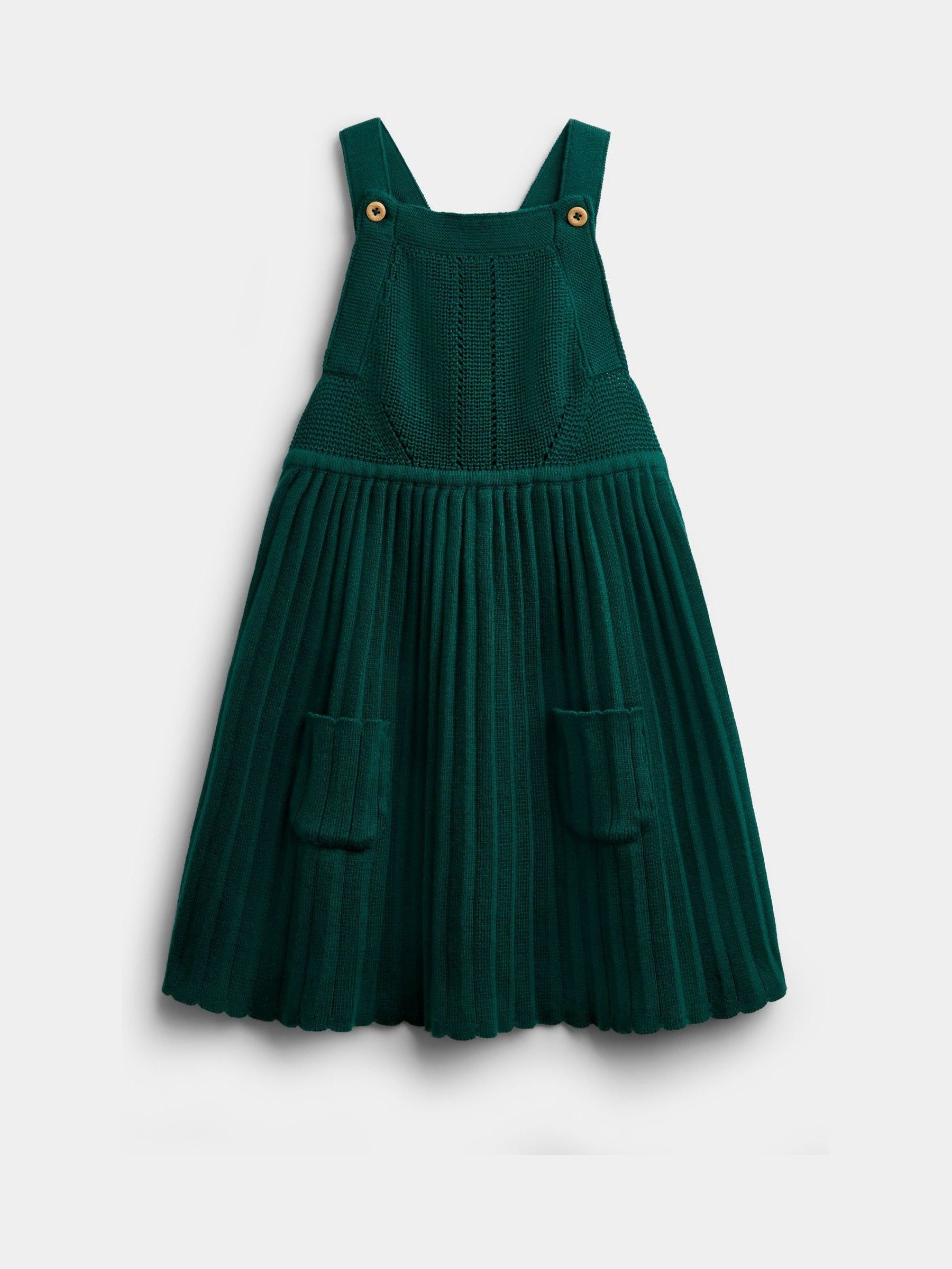 Emerald Green Knitted Pinny & Embroidered Blouse Set - Image 4 of 6