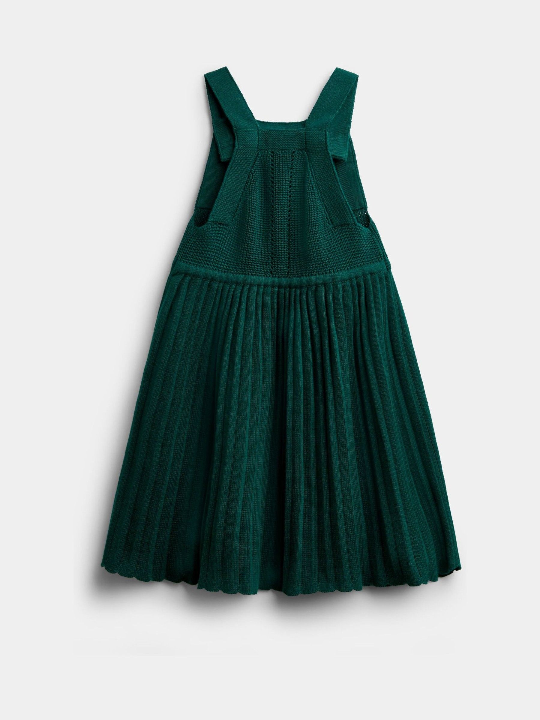 Emerald Green Knitted Pinny & Embroidered Blouse Set - Image 5 of 6