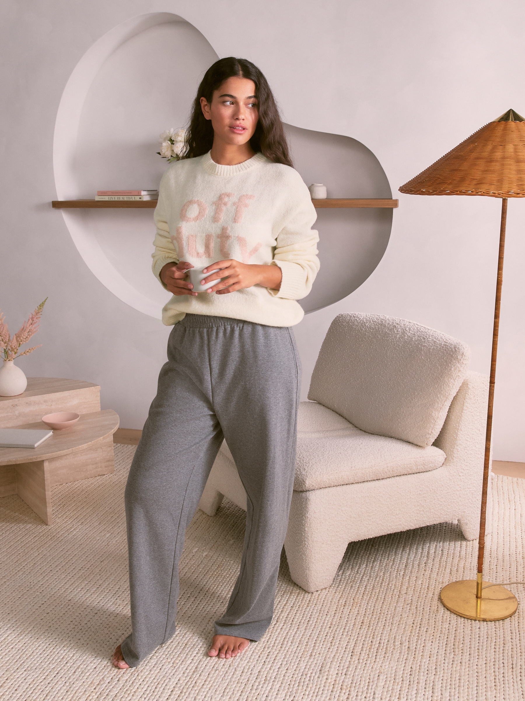 Cream Off Duty Knitted Crew Neck Jumper - Image 2 of 8