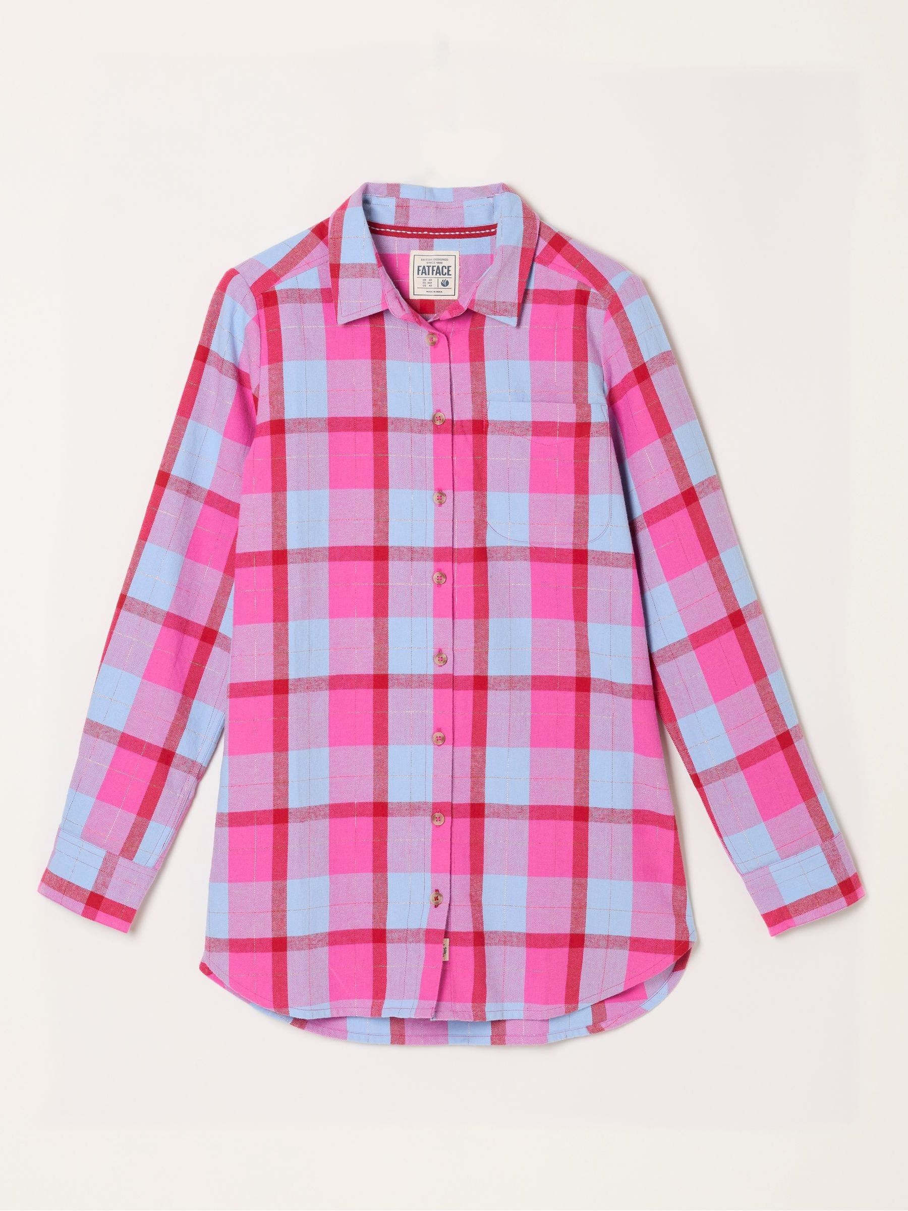 Olivia Pink Petite Check Shirt - Image 5 of 6