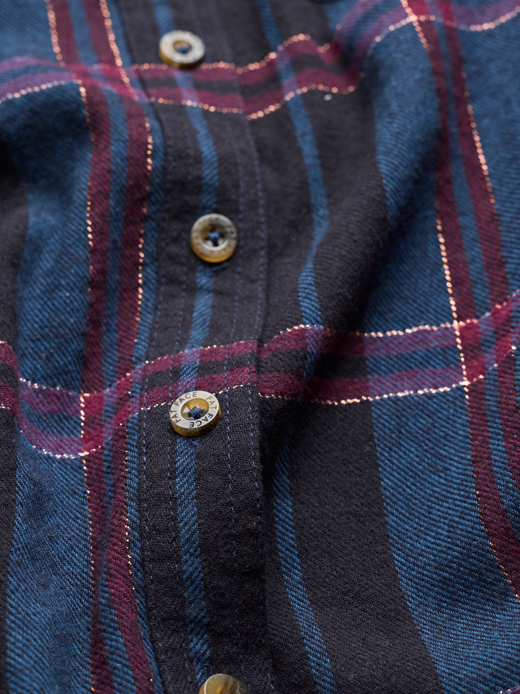 Olivia Navy Petite Check Shirt - Image 6 of 6