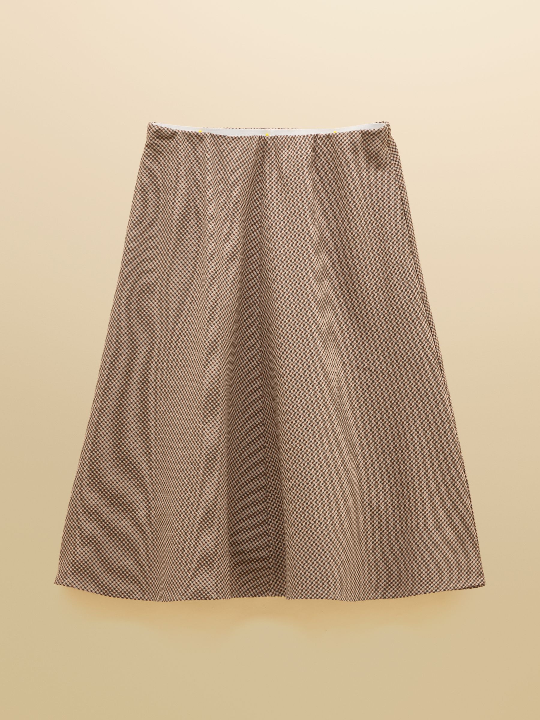 Avery Brown Houndstooth Short Panel Skirt - Image 6 of 6