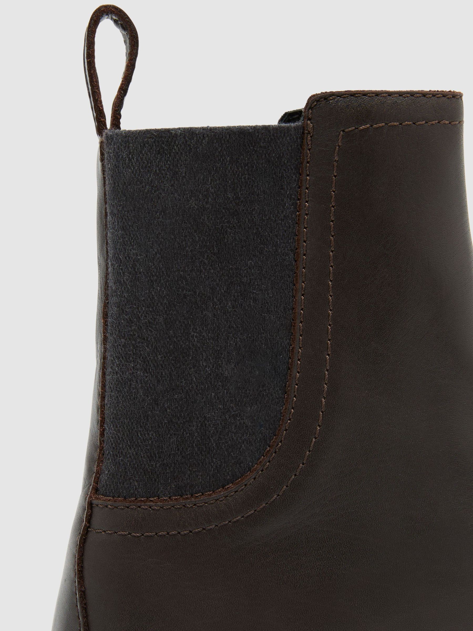 Leather Flat Ankle Boots in Chocolate - Image 6 of 6