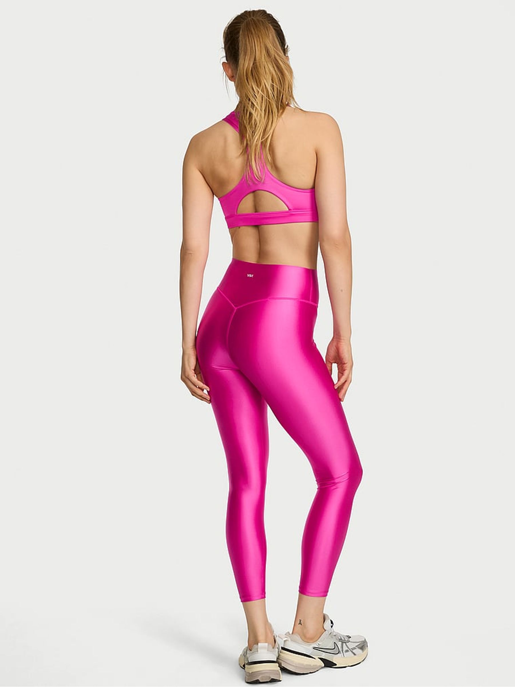 Pink Fire GlossyTech™ High Rise Leggings - Image 2 of 2 Pink Fire GlossyTech™ High Rise Leggings - Image 2 of 2