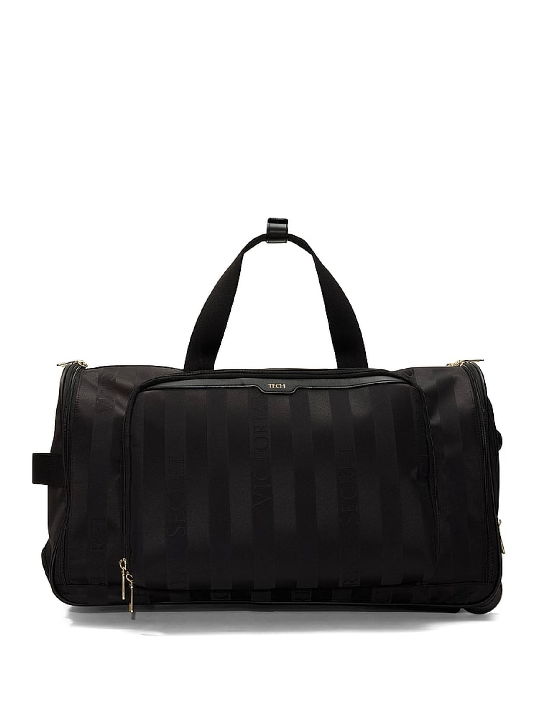 Black Stripe Weekender Rolling Duffle Bag - Image 2 of 3 Black Stripe Weekender Rolling Duffle Bag - Image 2 of 3