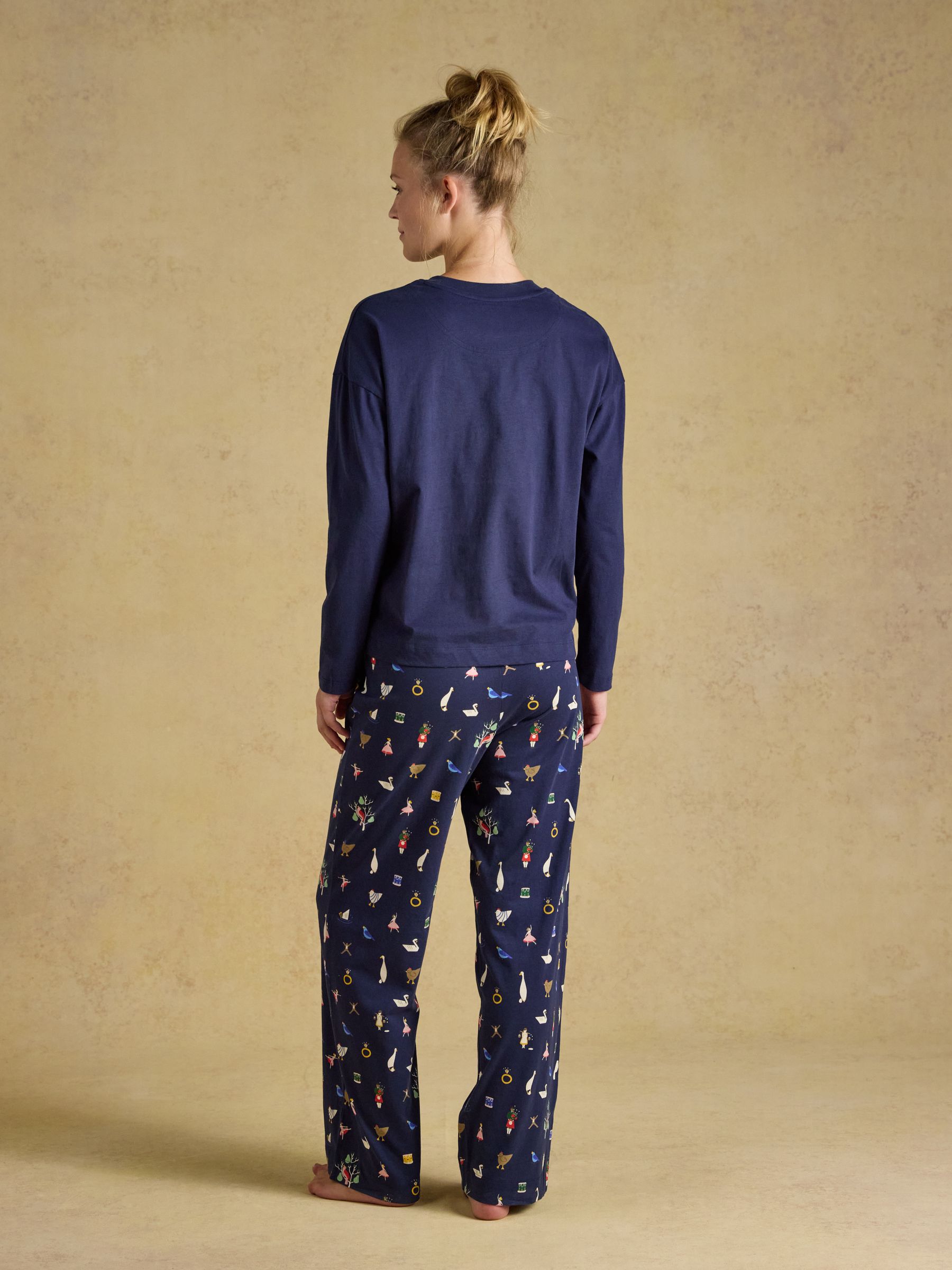 Lyla Navy 12 Days of Christmas Long Sleeve Jersey Cotton Pyjama Set - Image 2 of 8 Lyla Navy 12 Days of Christmas Long Sleeve Jersey Cotton Pyjama Set - Image 2 of 8