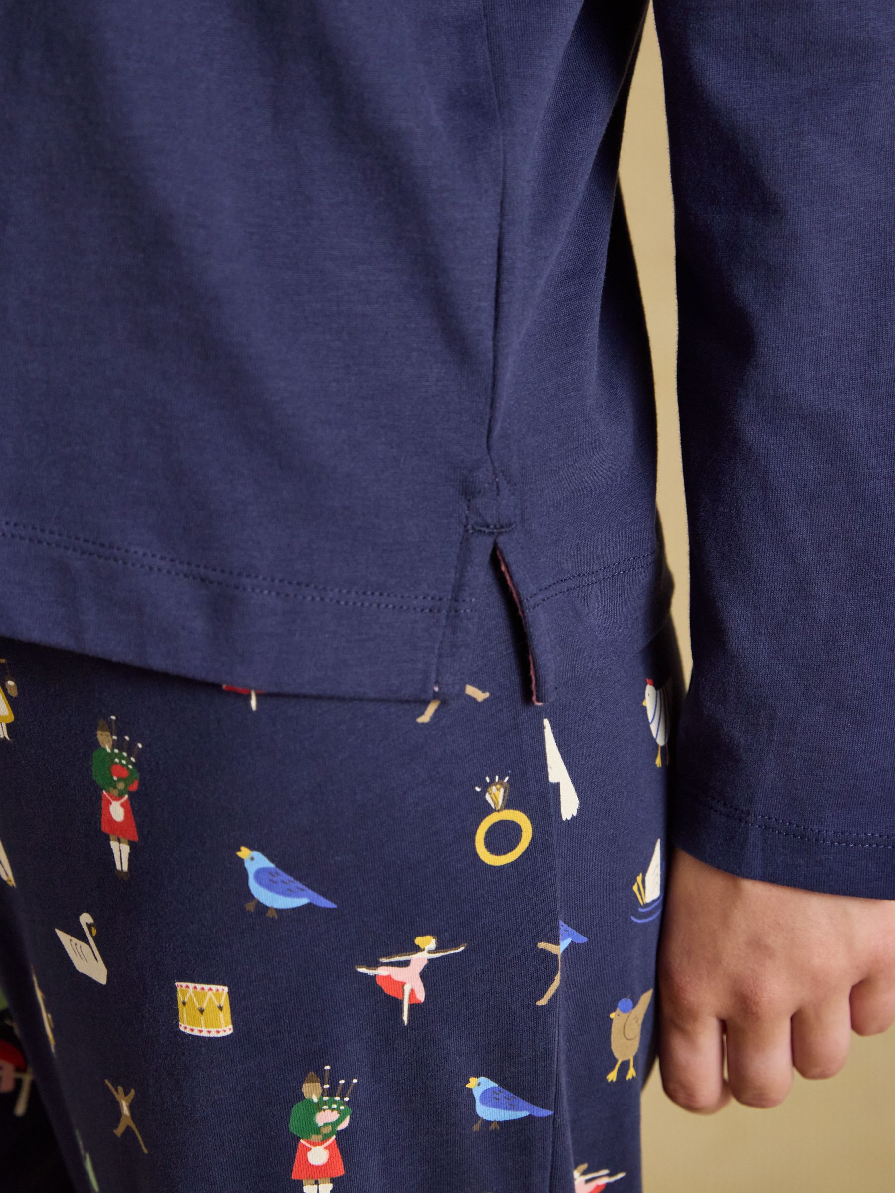 Lyla Navy 12 Days of Christmas Long Sleeve Jersey Cotton Pyjama Set - Image 6 of 8