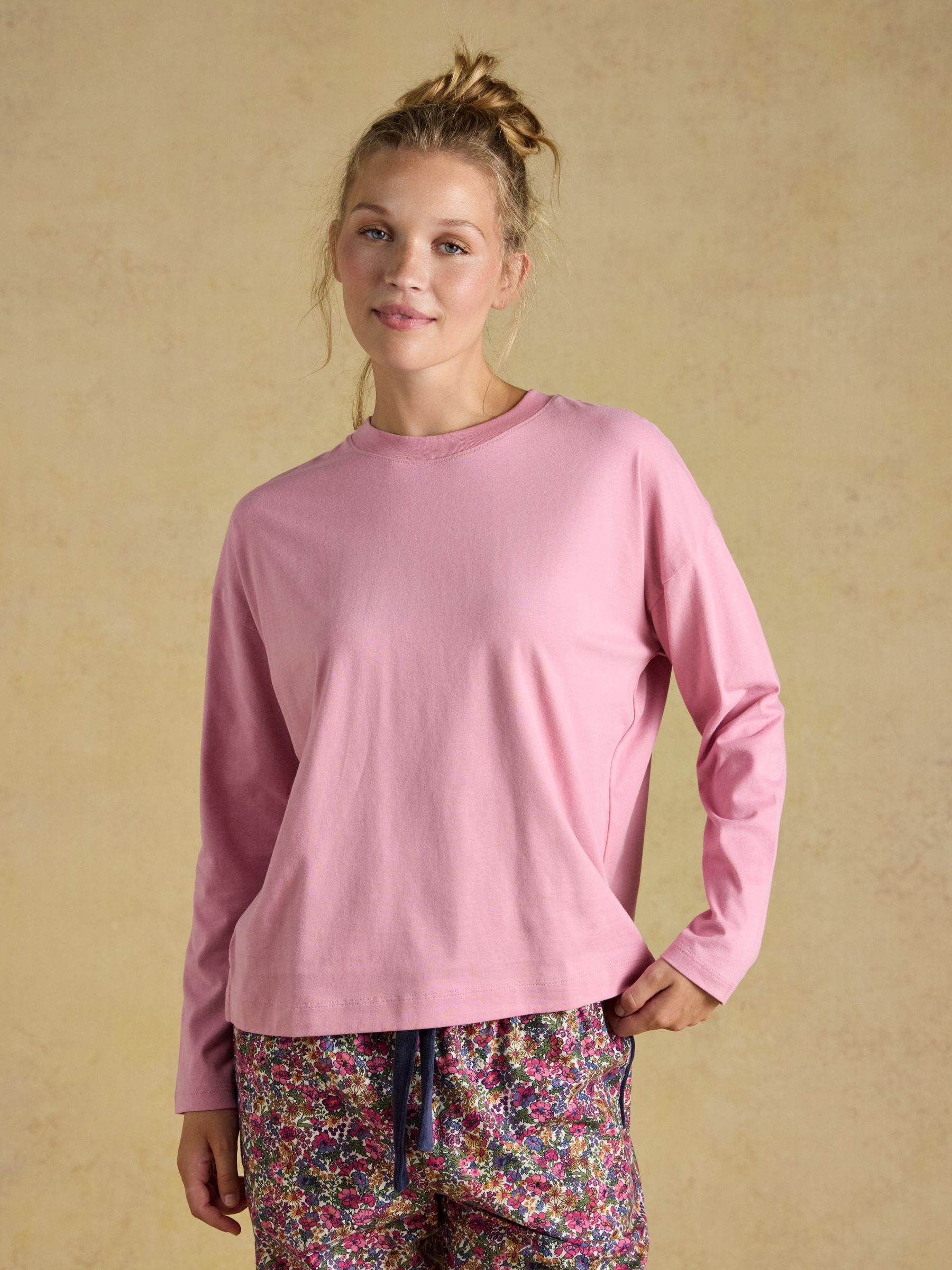 Pink Cotton Long Sleeve Pyjama Top - Image 1 of 6 Pink Cotton Long Sleeve Pyjama Top - Image 1 of 6