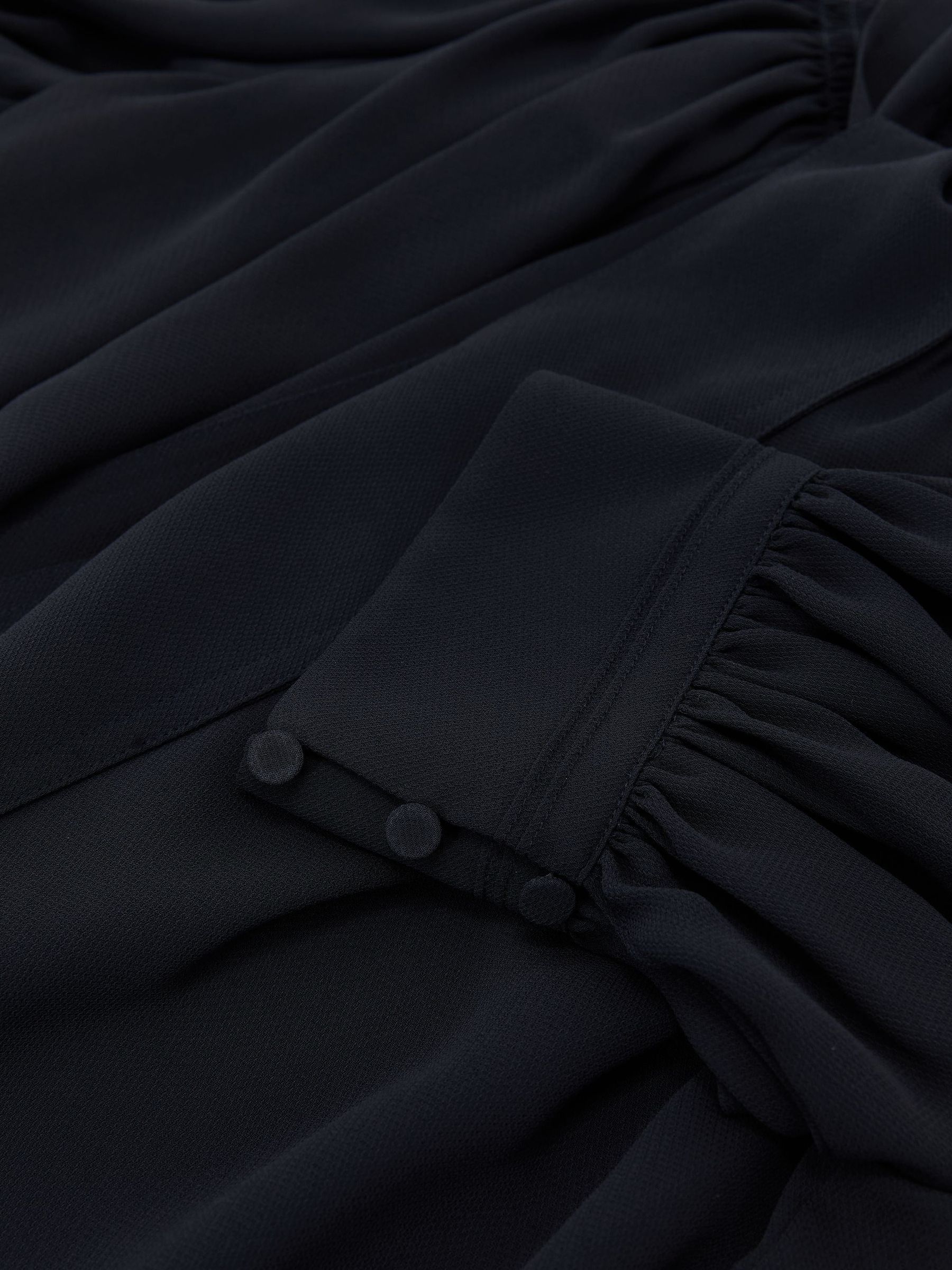 Tie-Neck Short-Sleeve Blouse in Navy - Image 5 of 5