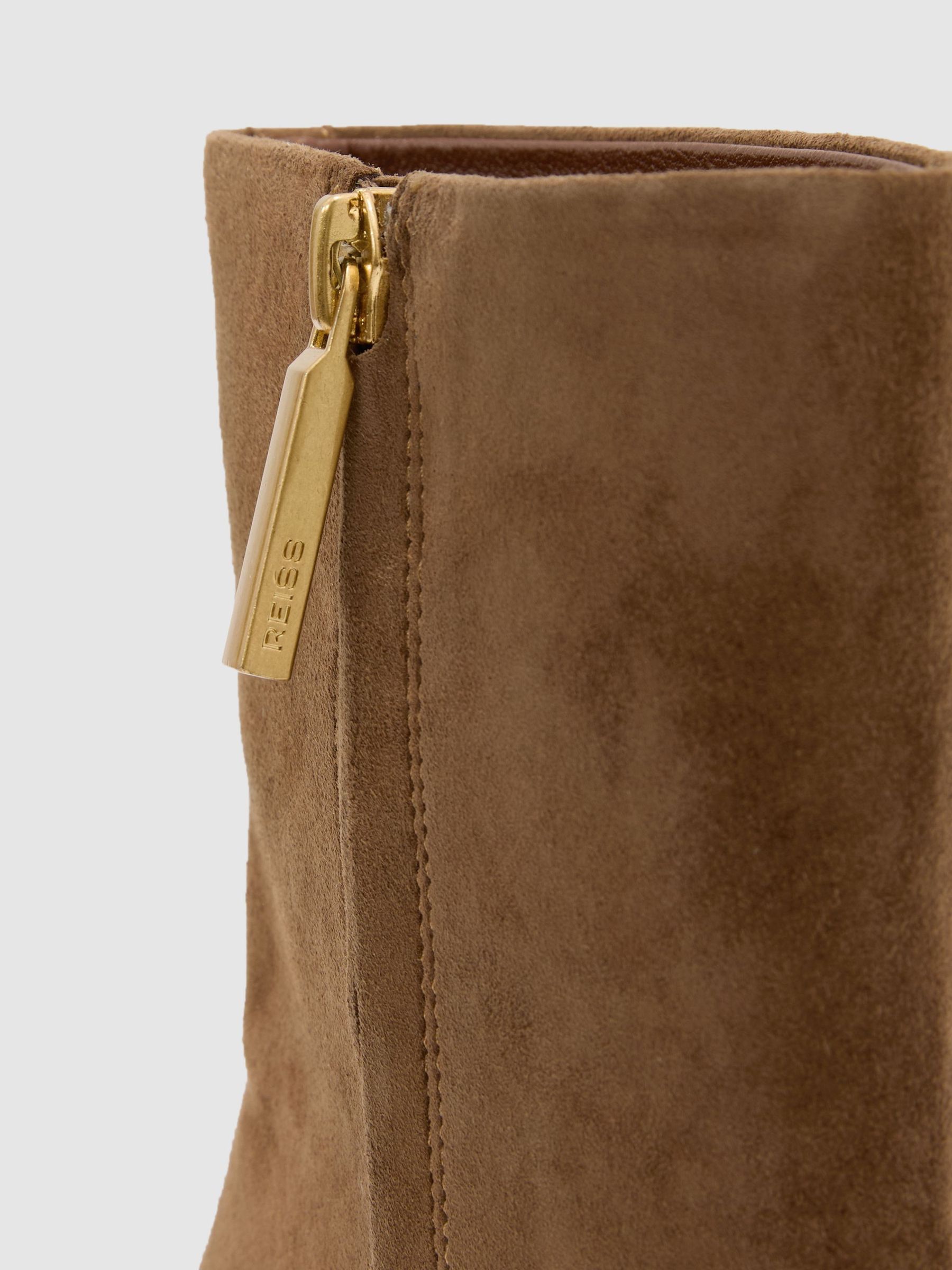 Atelier Suede Heeled Ankle Boots in Tan - Image 5 of 5