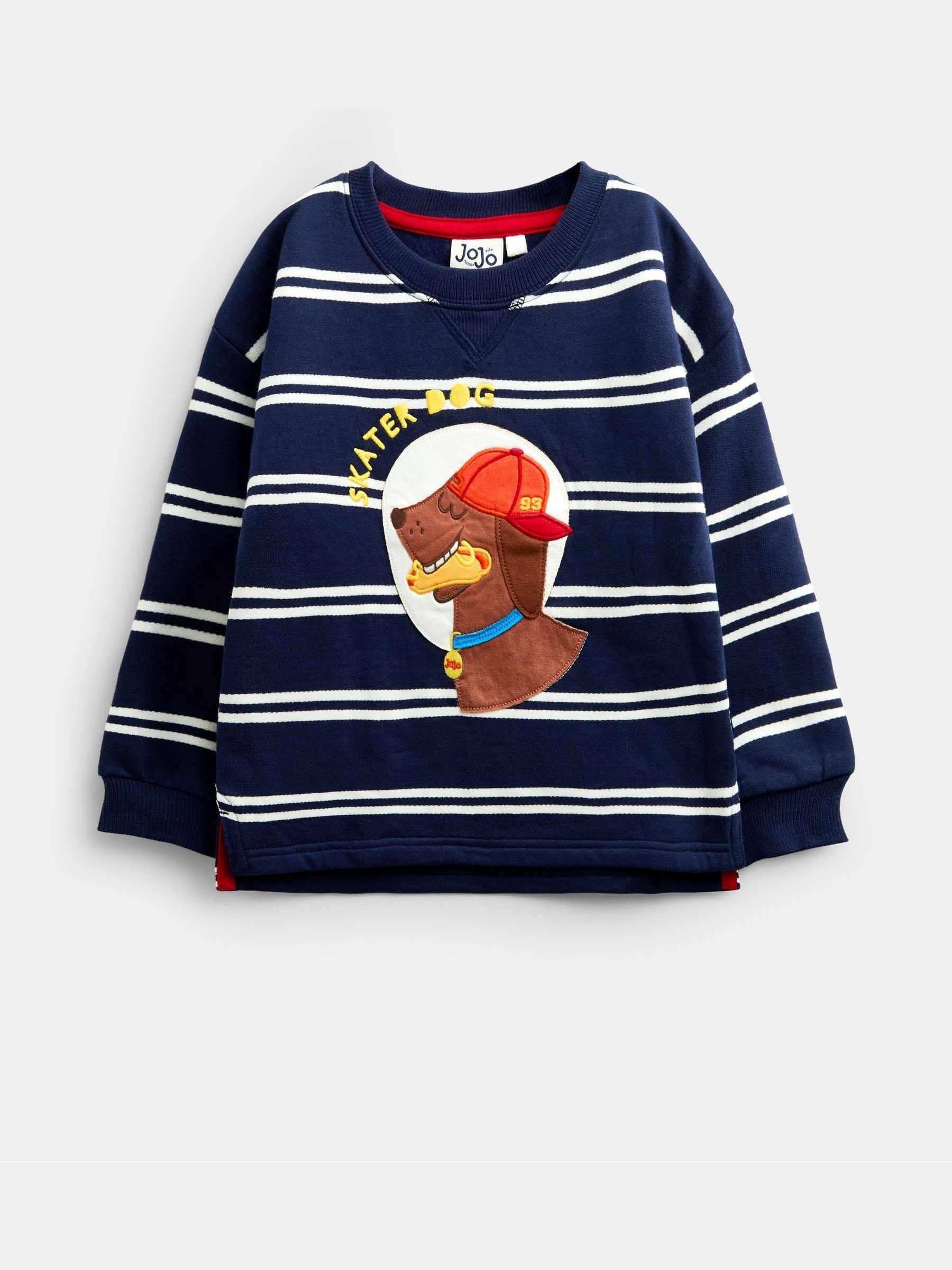 Navy Blue Skater Dog Appliqué Sweatshirt - Image 3 of 6