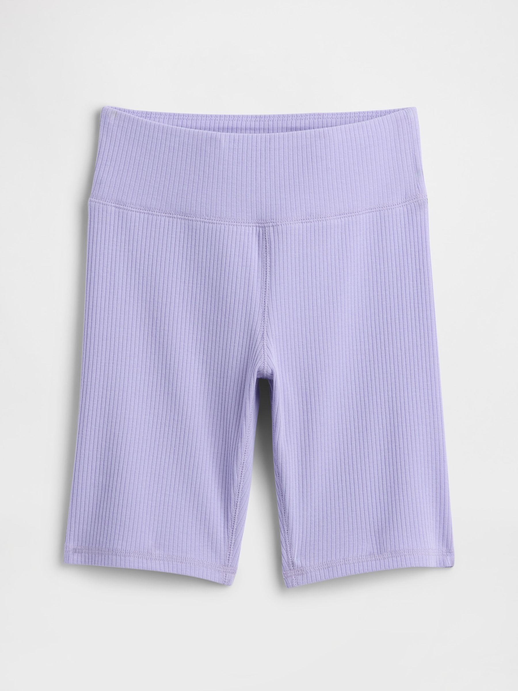 Purple Ribbed Bike Shorts - Image 1 of 2