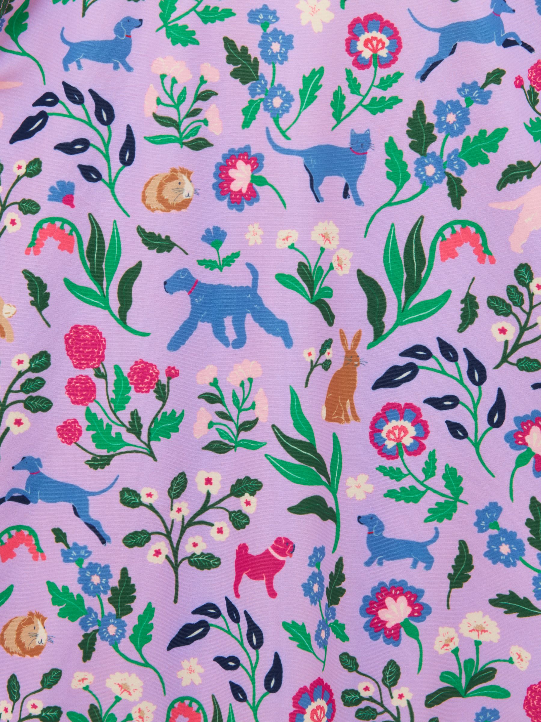 Girls' Splash Lilac Dog Floral Swimming Costume - Image 4 of 4