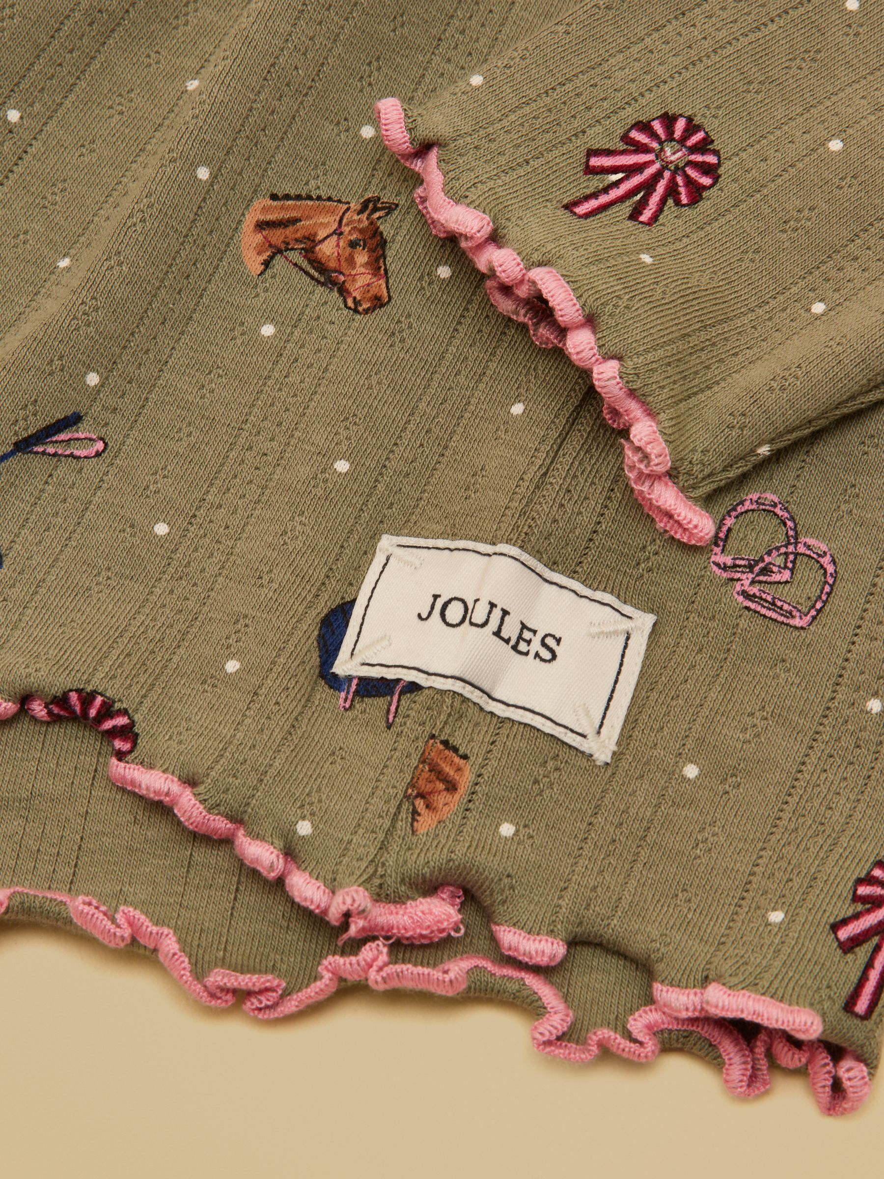 Girls' Odelia Khaki Green Long Sleeve Pointelle Top - Image 3 of 4