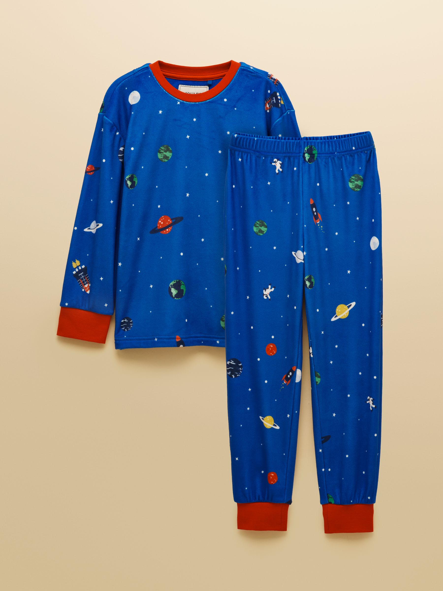 Boys' Blue Space Long Sleeve Fleece Pyjamas - Image 1 of 5
