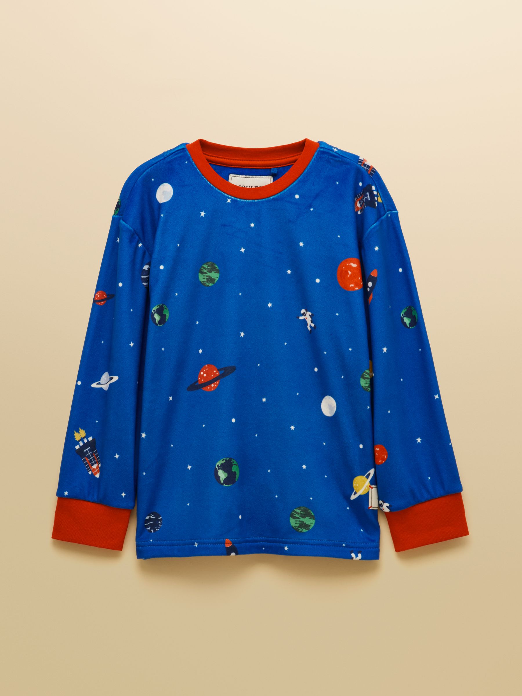 Boys' Blue Space Long Sleeve Fleece Pyjamas - Image 2 of 5